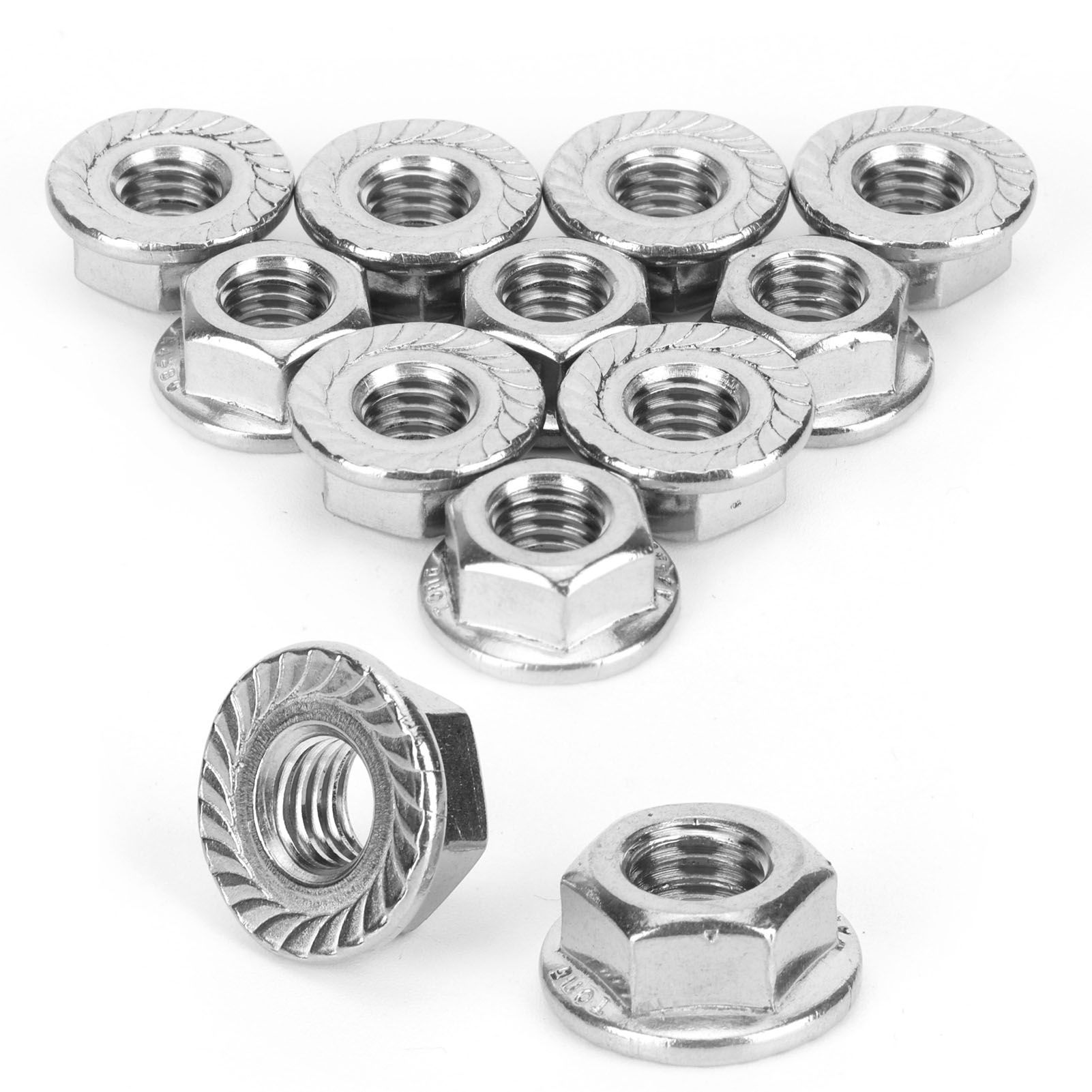 25Pcs Flange Nut Corrosion Resistant Stainless Steel Nuts Greenhouse Supplies view 8