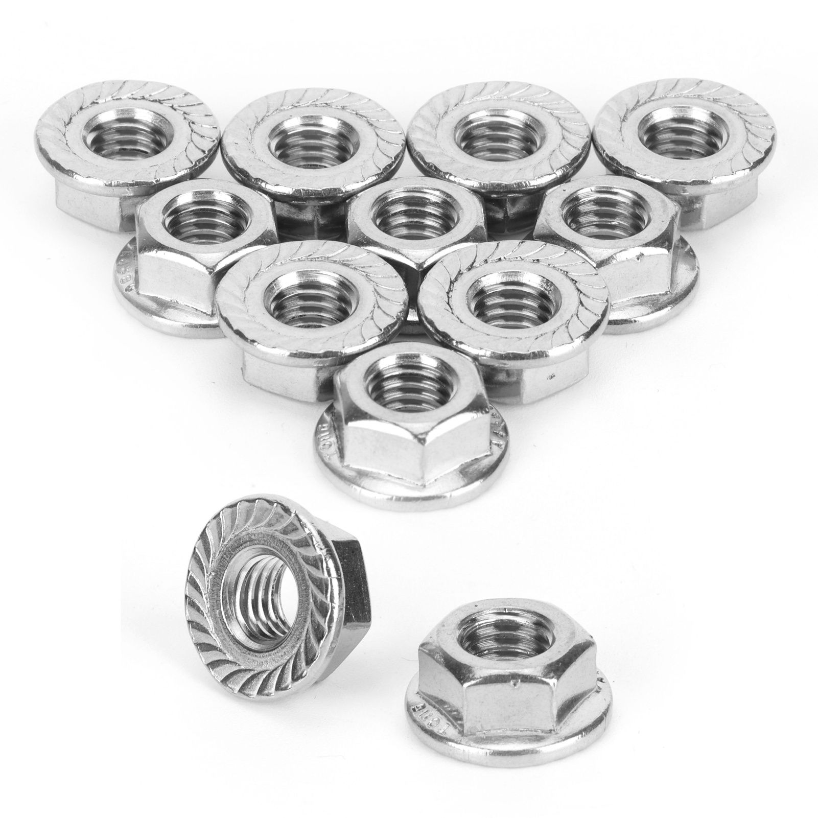 25Pcs Flange Nut Corrosion Resistant Stainless Steel Nuts Greenhouse Supplies view 9