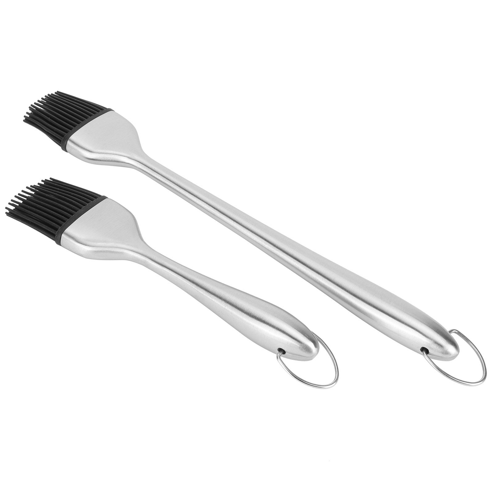 2Pcs/Set Stainless Steel Oil Brush with Food Grade Silicone Barbecue Baking view 3