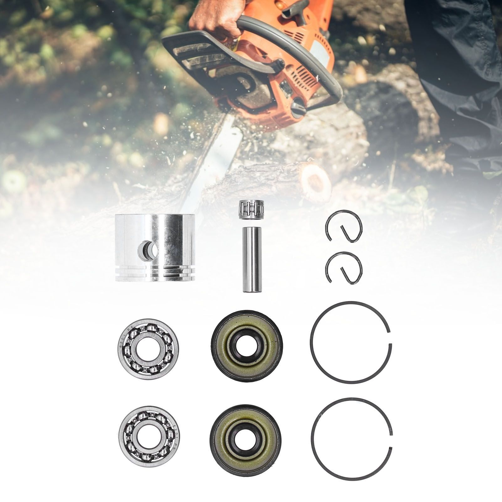 41.1mm Piston Kit Crank Bearing Fit for Poulan 220 221 260 1950 2150 2250 2450 view 11