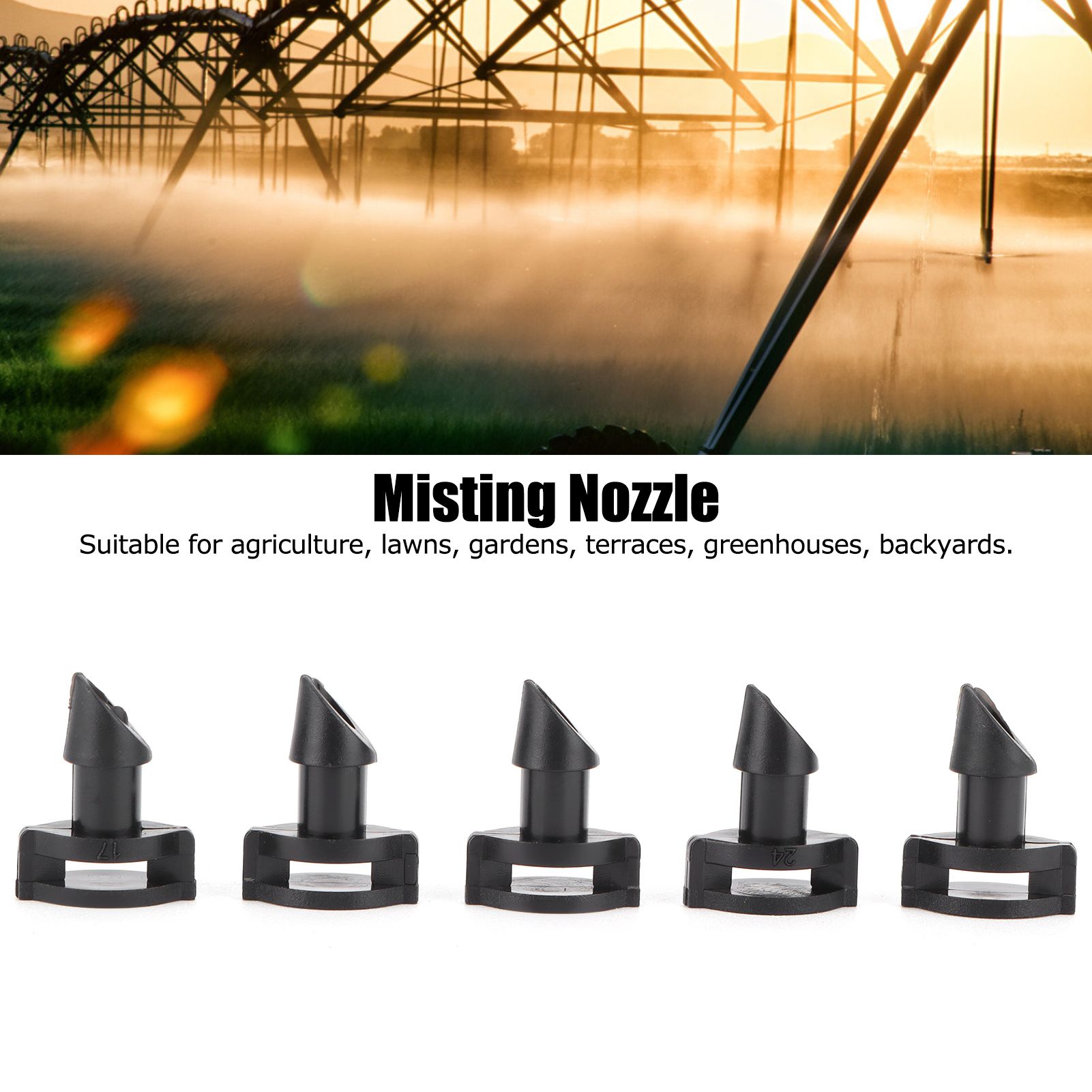 100PCS 360 Degree Misting Nozzle Sprinkler Head Irrigation System for Garden view 13