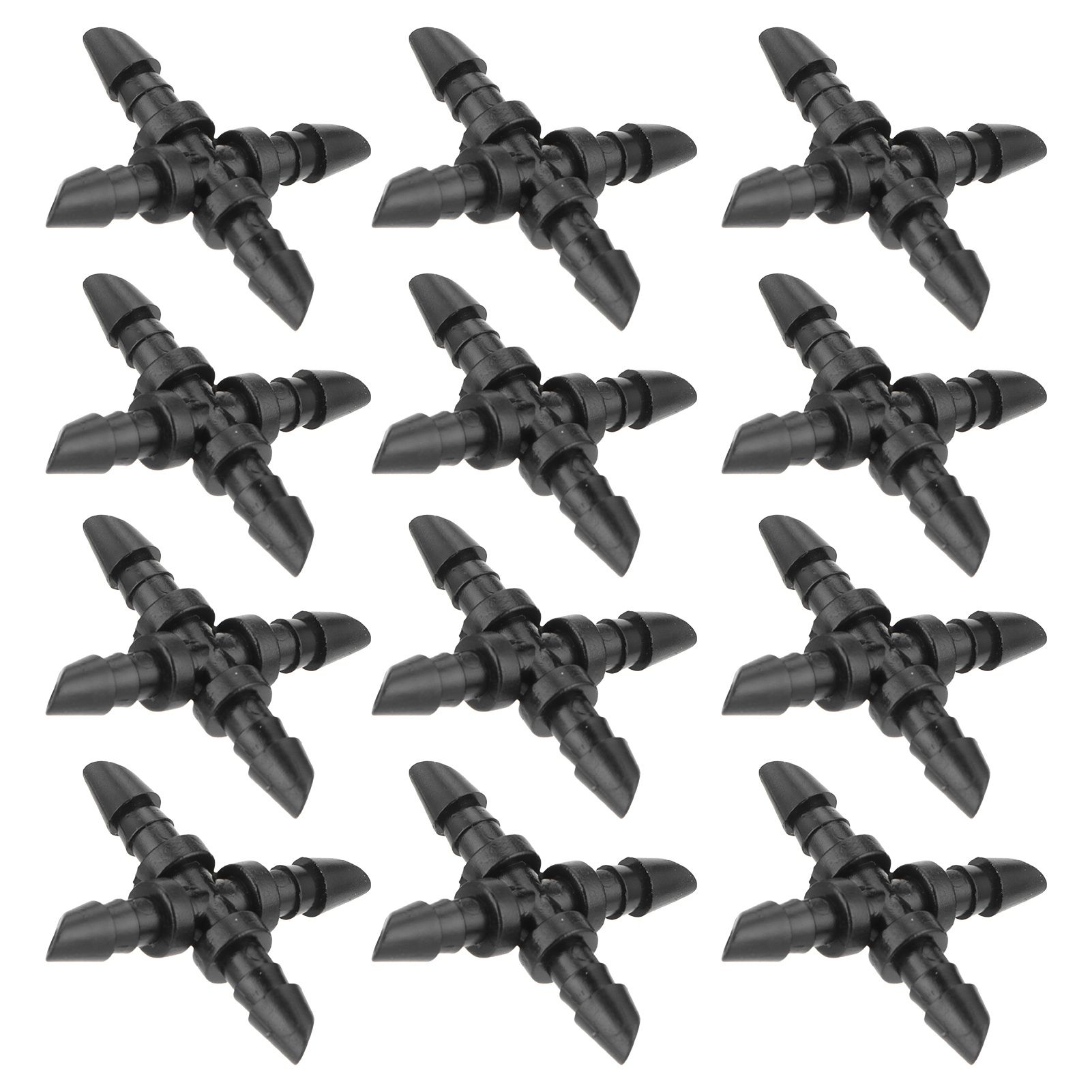 50PCS 4/7 4-Way Hose Connector Cross Fitting Irrigation Tubing Connector Fitting view 3