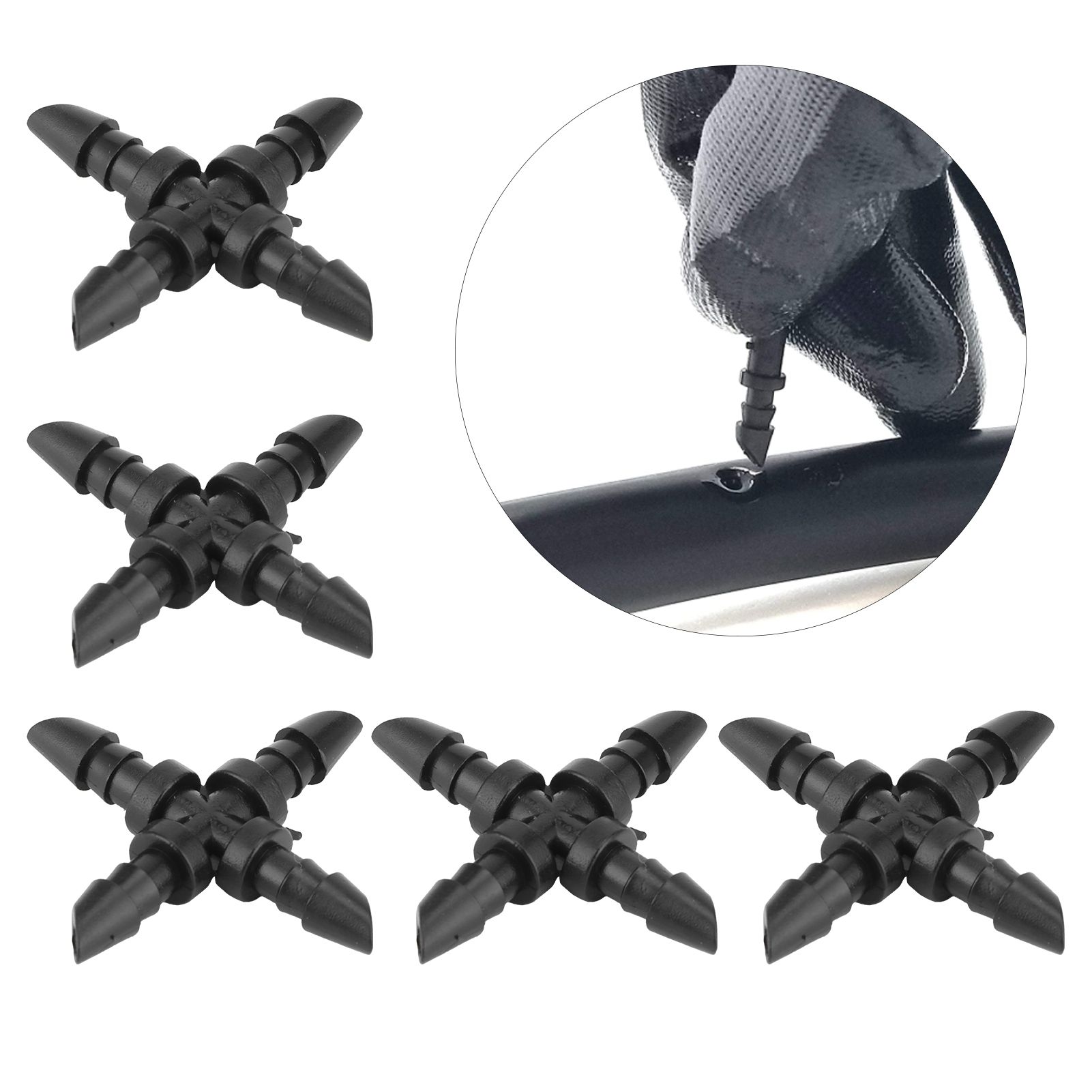 50PCS 4/7 4-Way Hose Connector Cross Fitting Irrigation Tubing Connector Fitting view 12