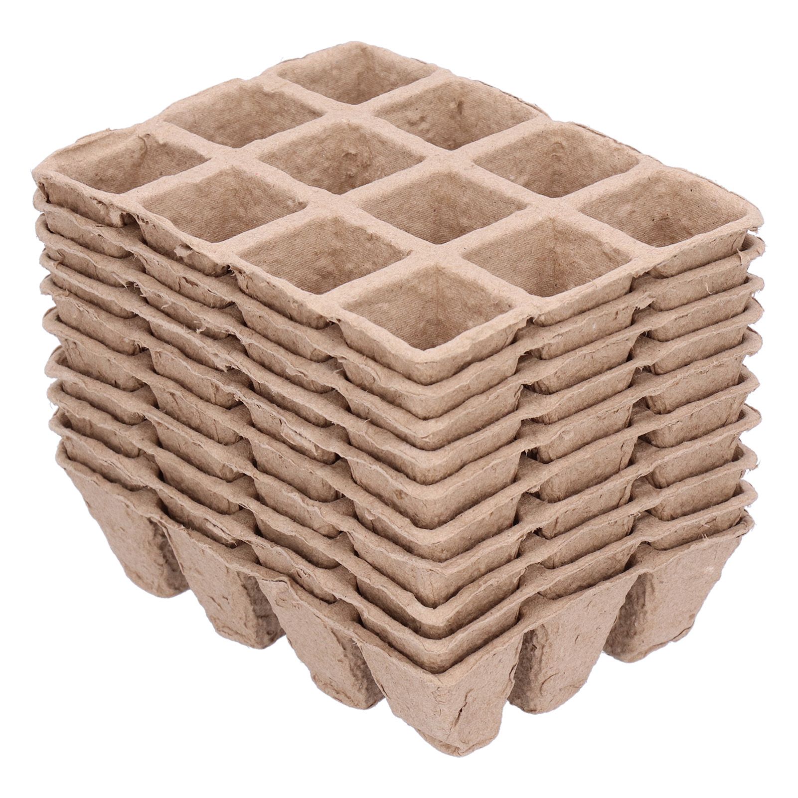 10Pcs 12‑Grid Paper Peat Pot Degradable Nursery Seedling Cup Gardening Accessory view 7