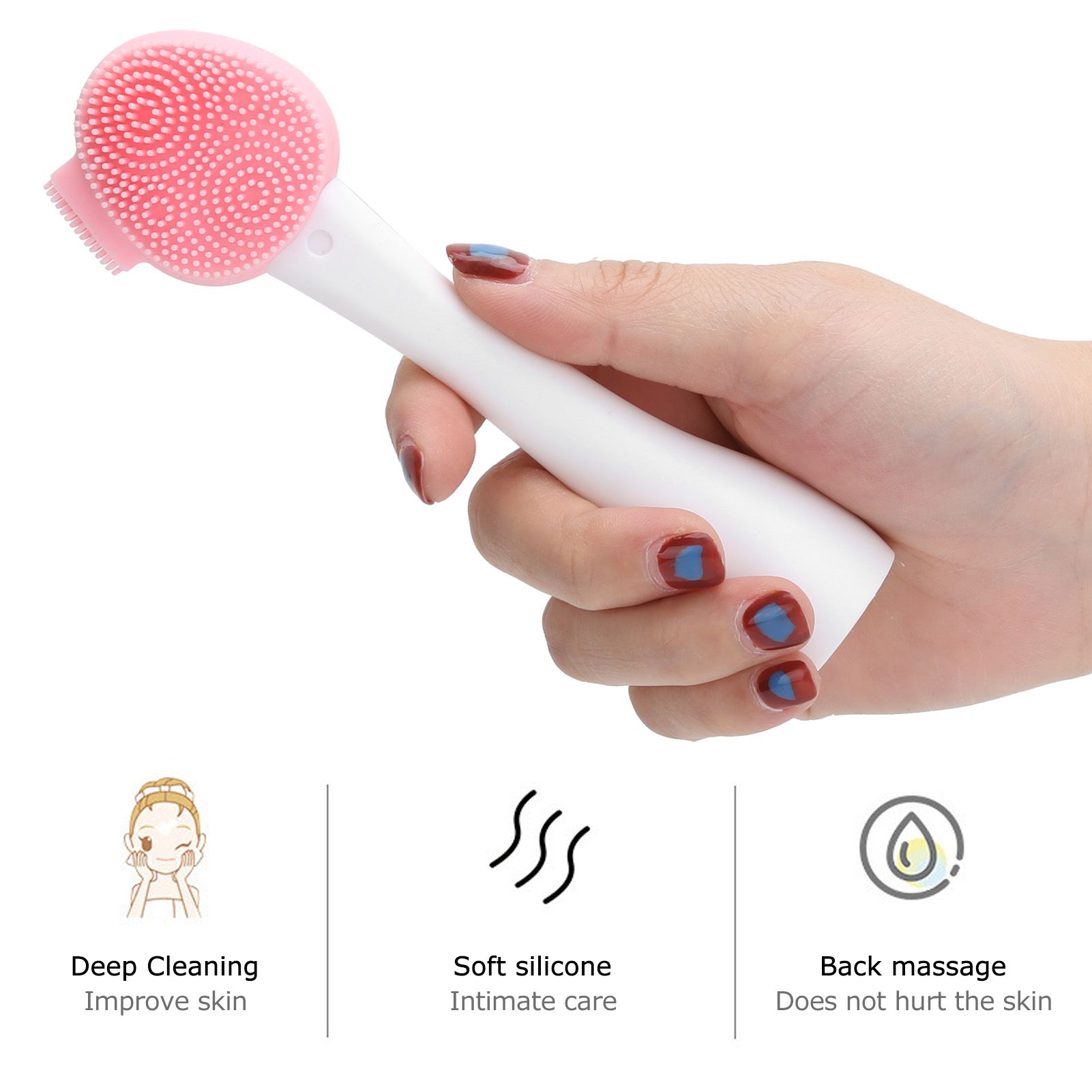 Handheld Silicone Face Cleaning Brush Mask DIY Mixing Stick Makeup Cleansing view 14