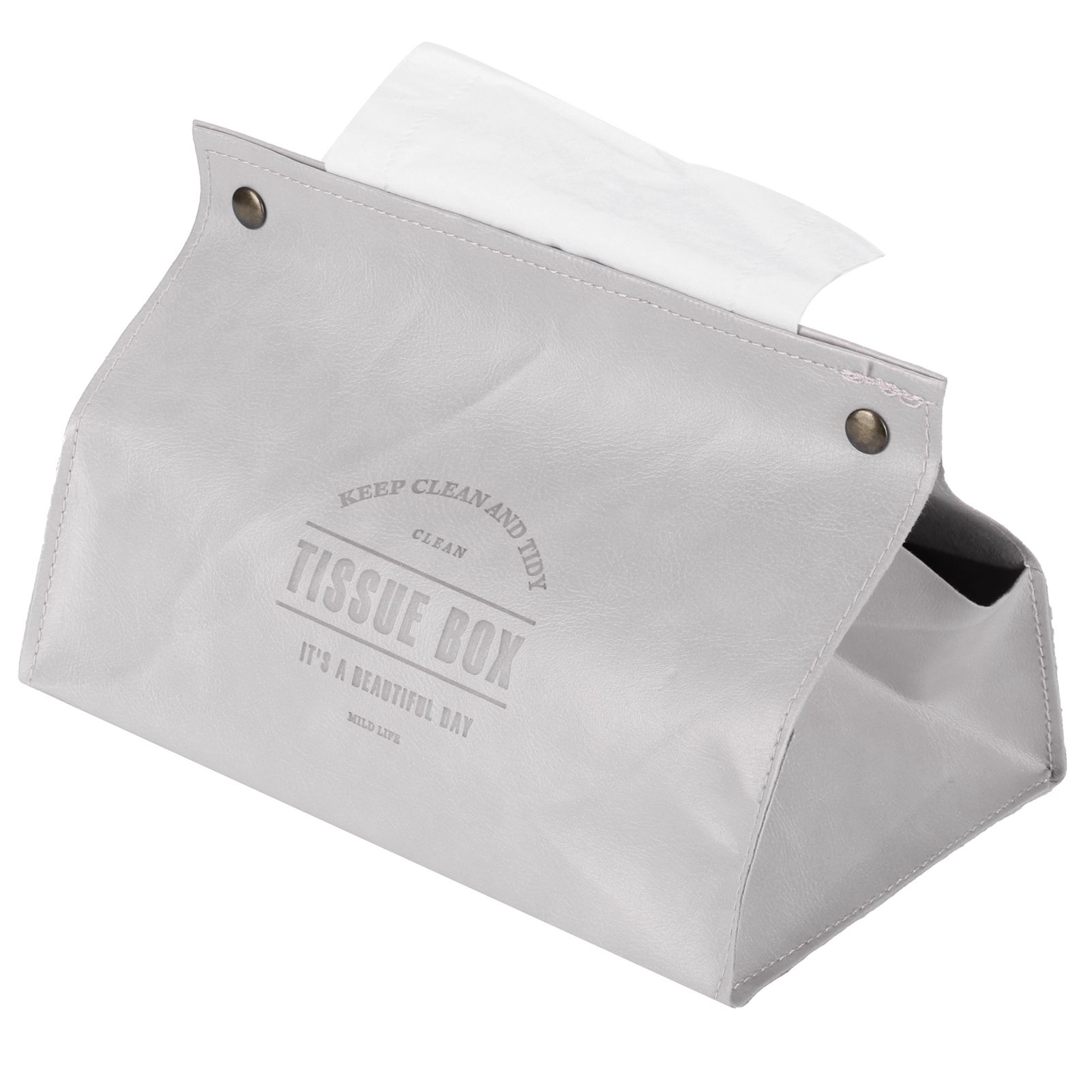 PU Leather Originality Tissue Box Desktop Tissue Organizer for Bedroom Living view 6