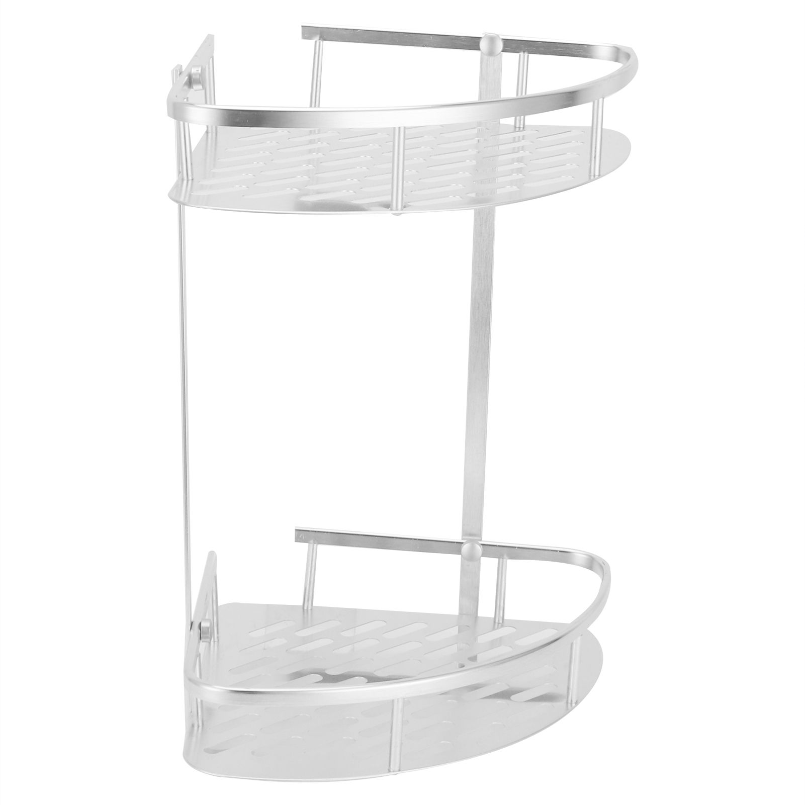 2 Layer Corner Shower Shelf Wall Mounted Aluminum Rack for Bathroom Kitchen view 3