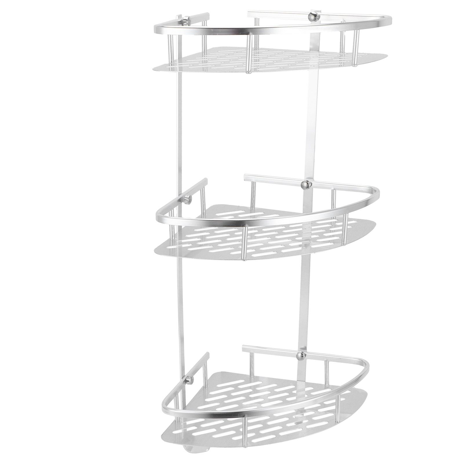 3 Tiers Corner Shower Shelf Wall Mounted Shower Organizer Storage Rack for view 3
