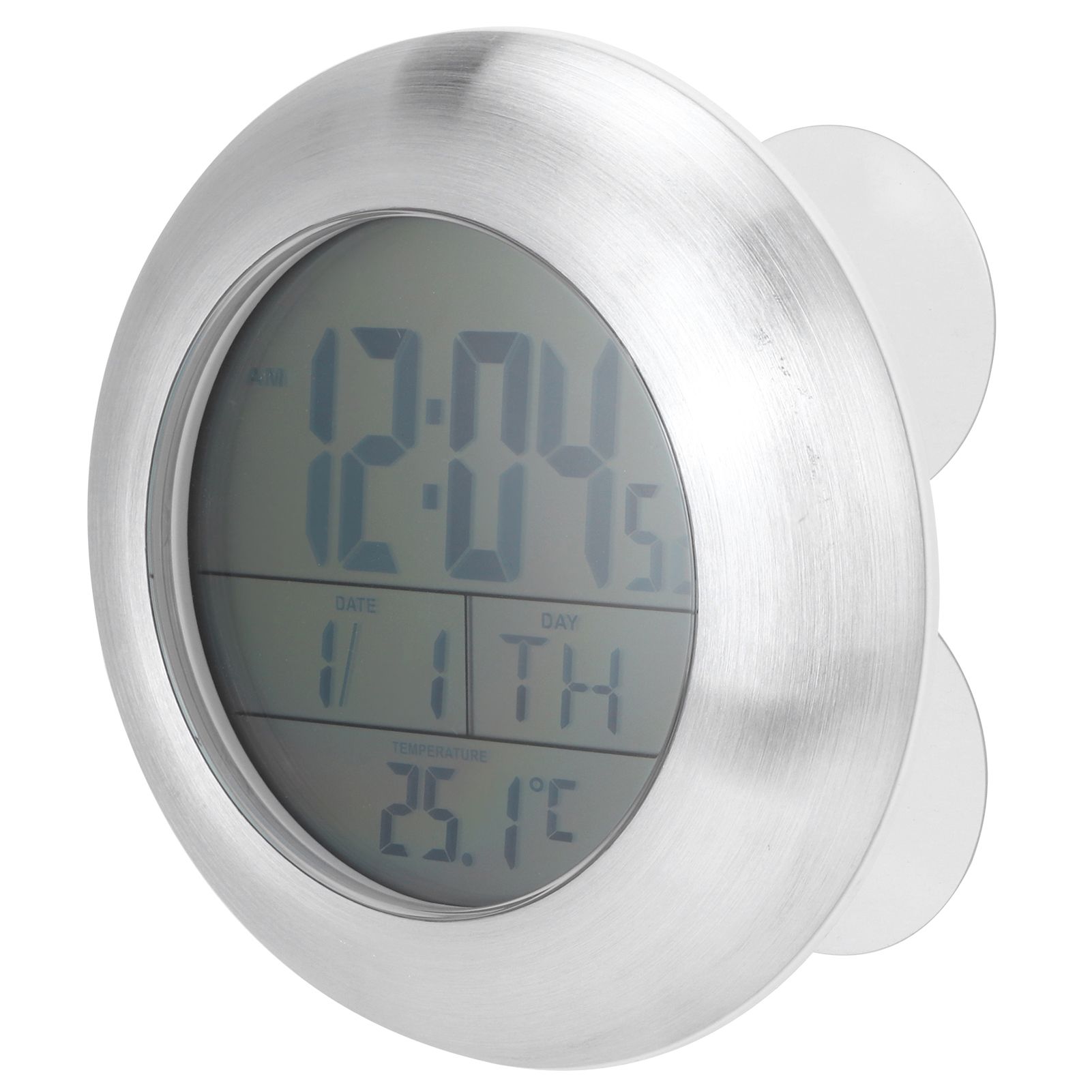 Shower Wall Clock Portable Waterproof Digital Clock with Temperature Calendar — image 1