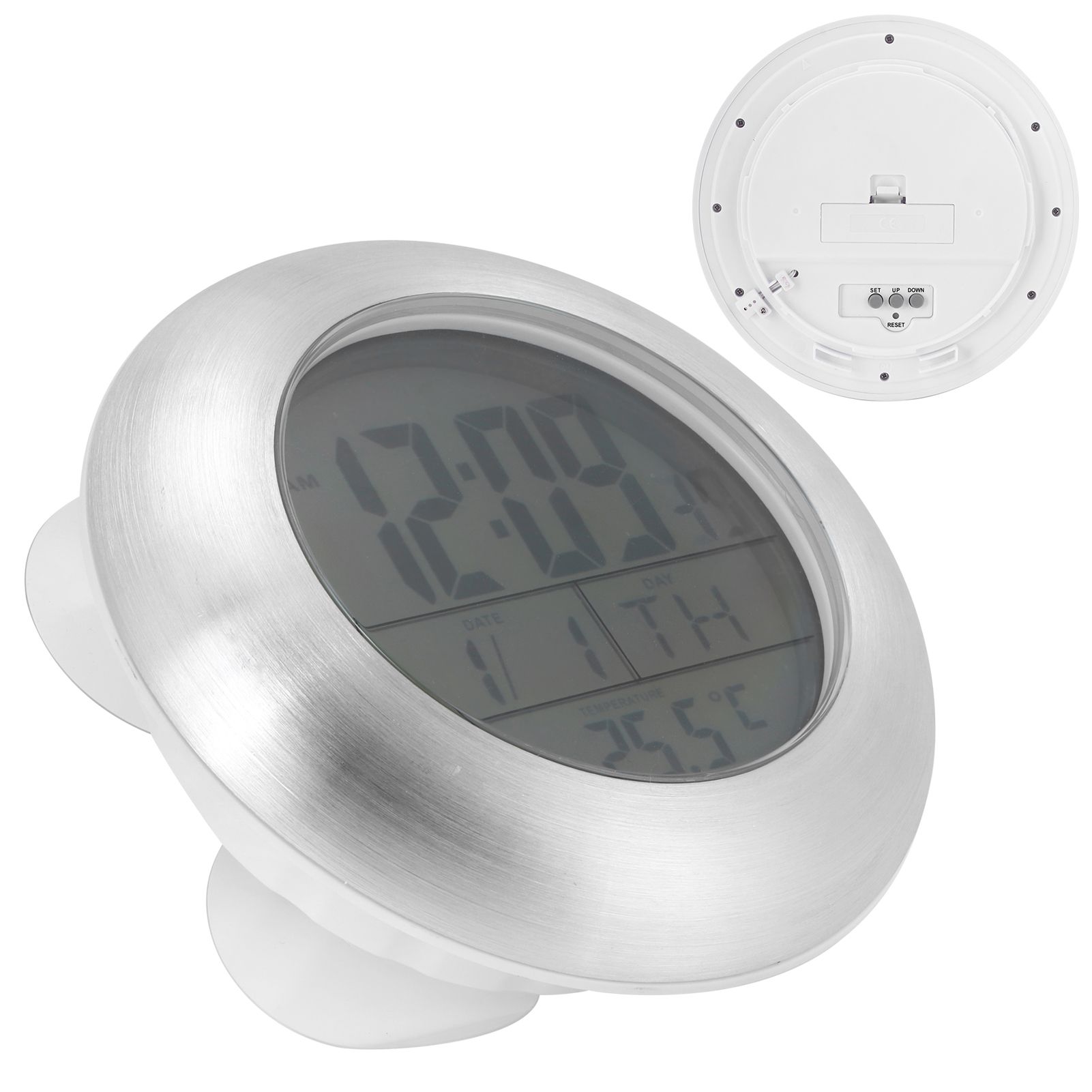 Shower Wall Clock Portable Waterproof Digital Clock with Temperature Calendar view 8