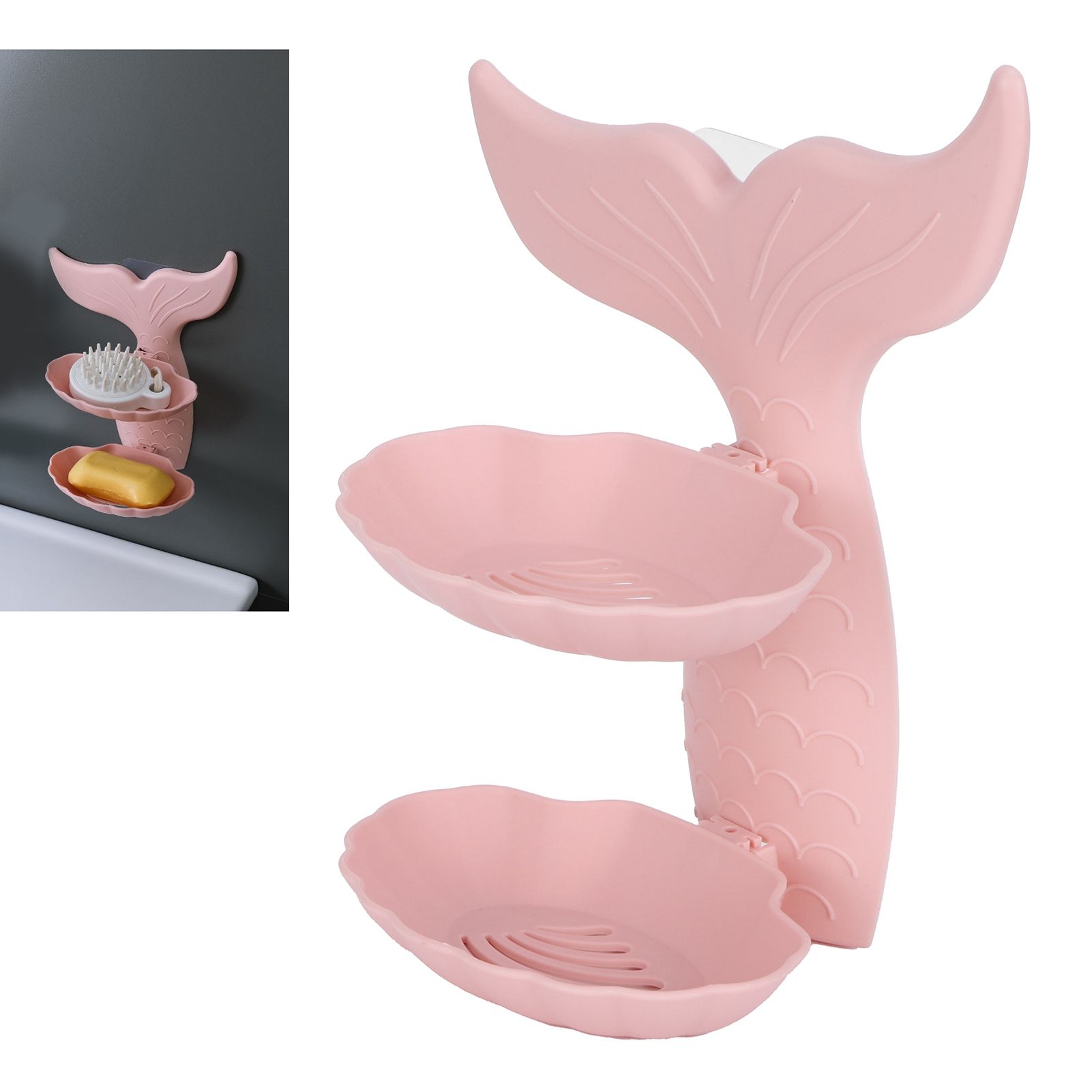 Double Layers Soap Box Wall-Mounted Soap Holder Drain Rack for Bathroom Supplies view 9