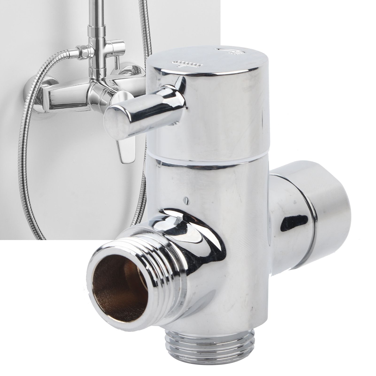 G1/2 Shower Head Diverter Valve Shower Arm Splitter for Hand Showerhead and view 9