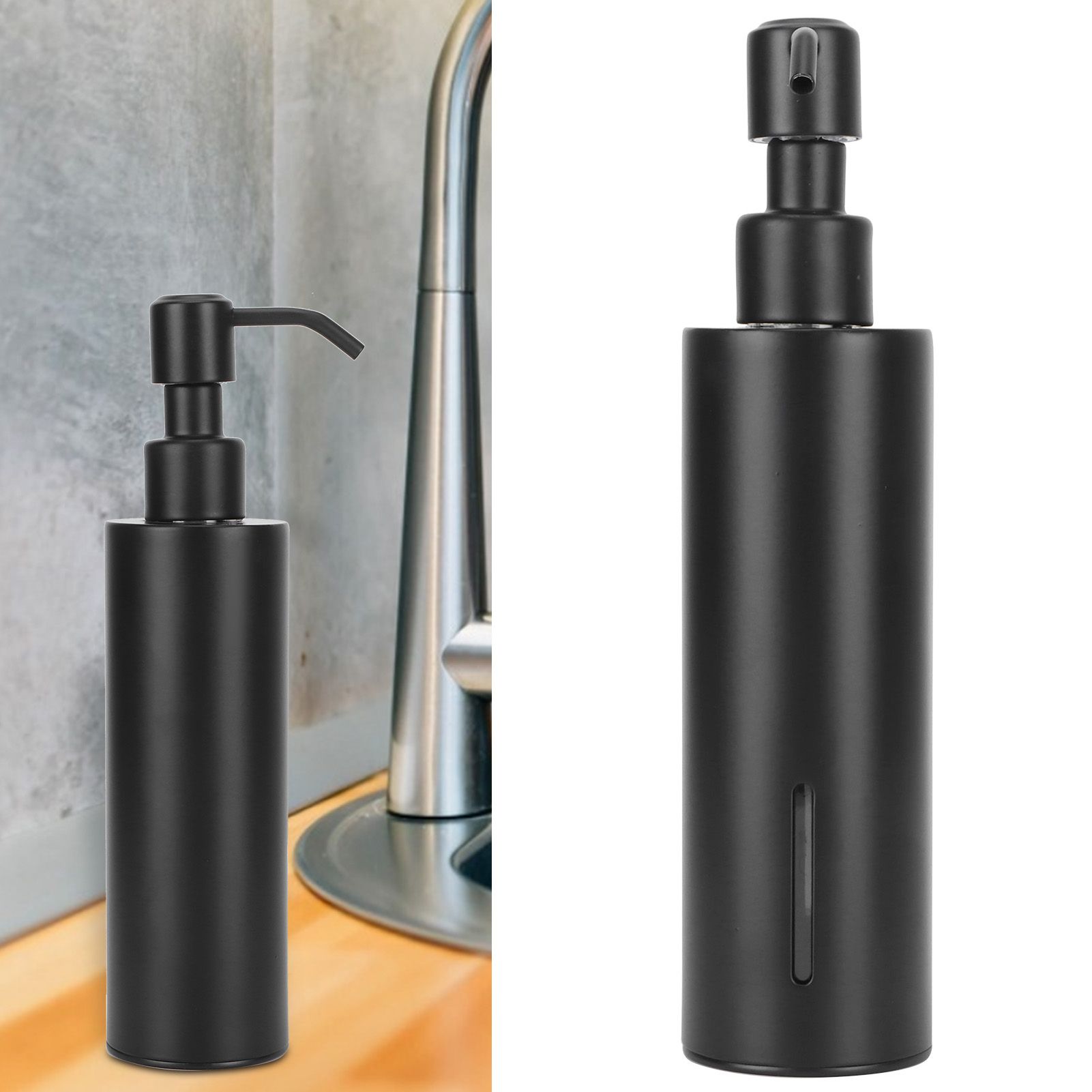 200ml Black Soap Dispenser Countertop 304 Stainless Steel Lotion Shampoo view 12