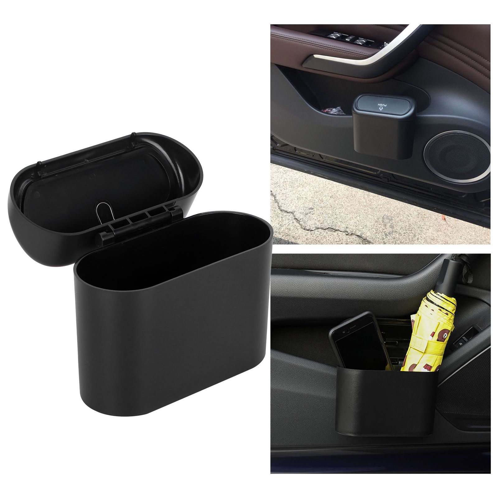 Car Trash Can Portable Hanging Garbage Waste Bin with Lid Vehicle Interior view 12