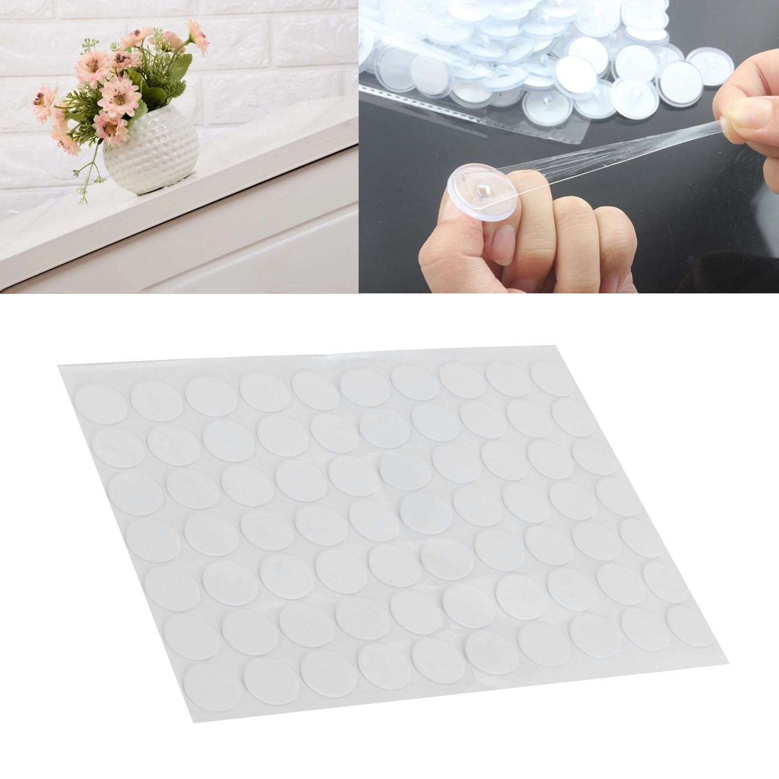 70Pcs Round Sticker Acrylic Acid Transparent Double Sided Adhesive Tape for view 11
