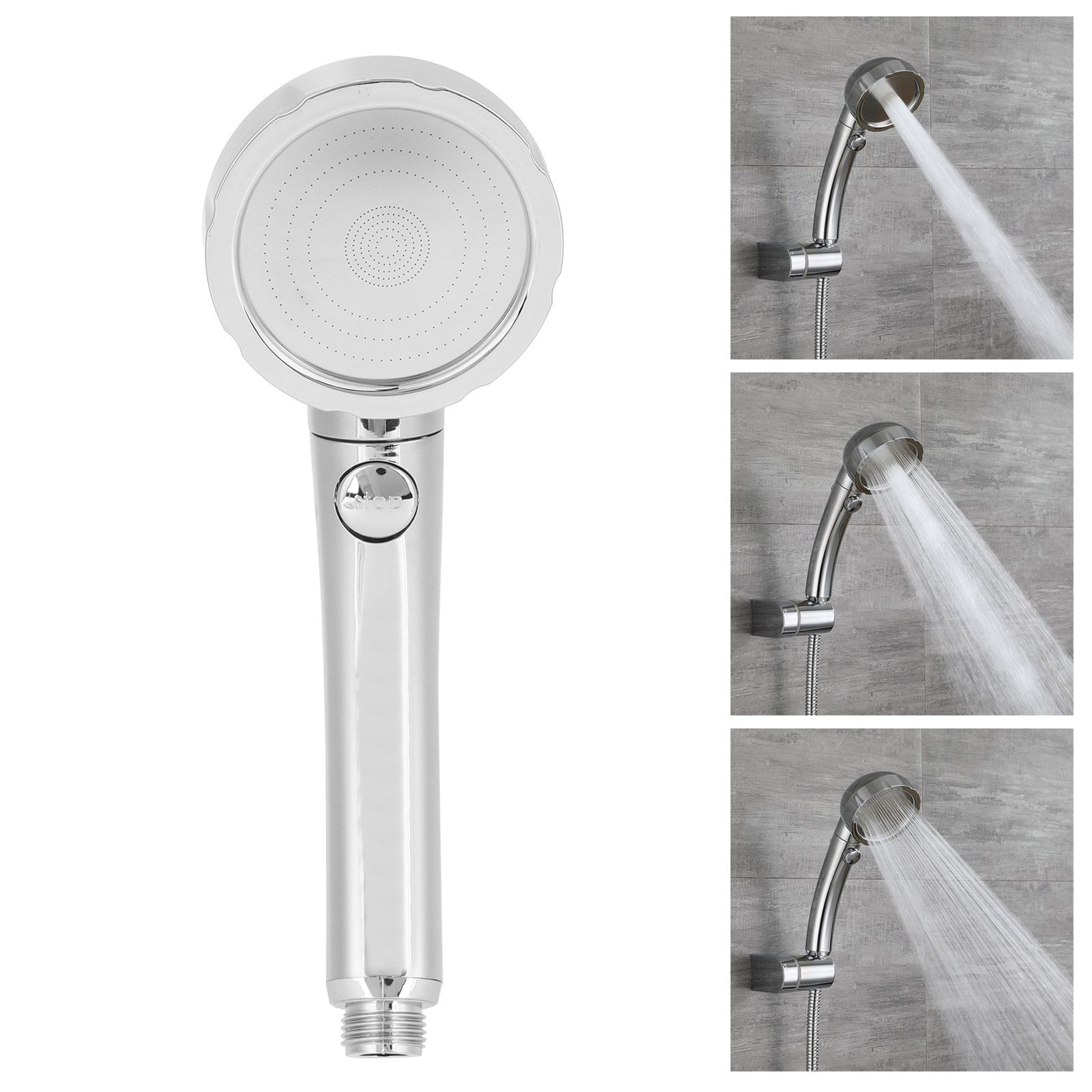G1/2in High Pressure Showerhead ABS Handheld Bath Shower Sprayer Bathroom Supplies view 11