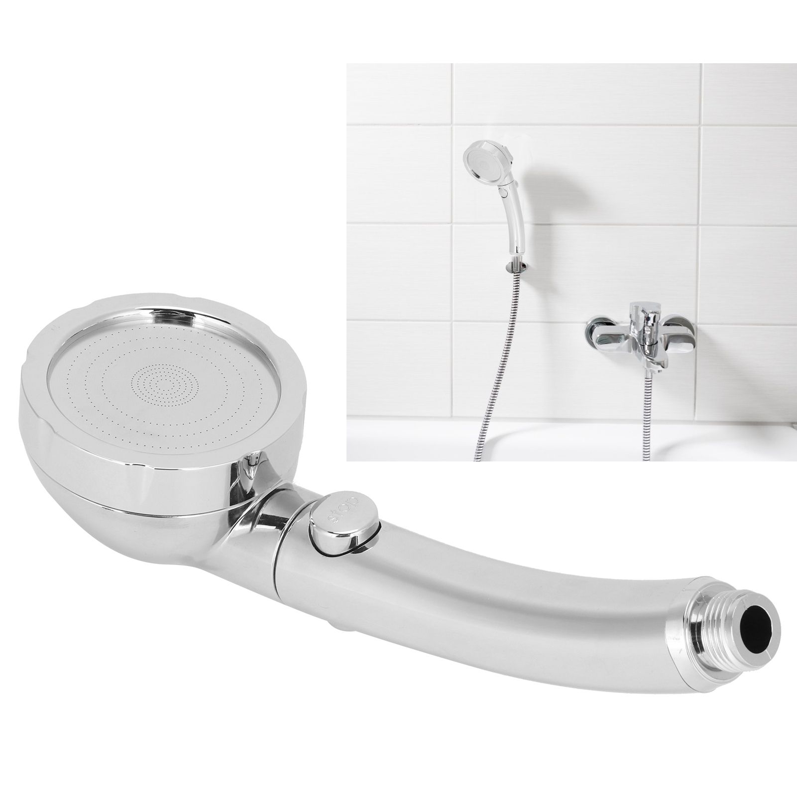 G1/2in High Pressure Showerhead ABS Handheld Bath Shower Sprayer Bathroom Supplies view 12