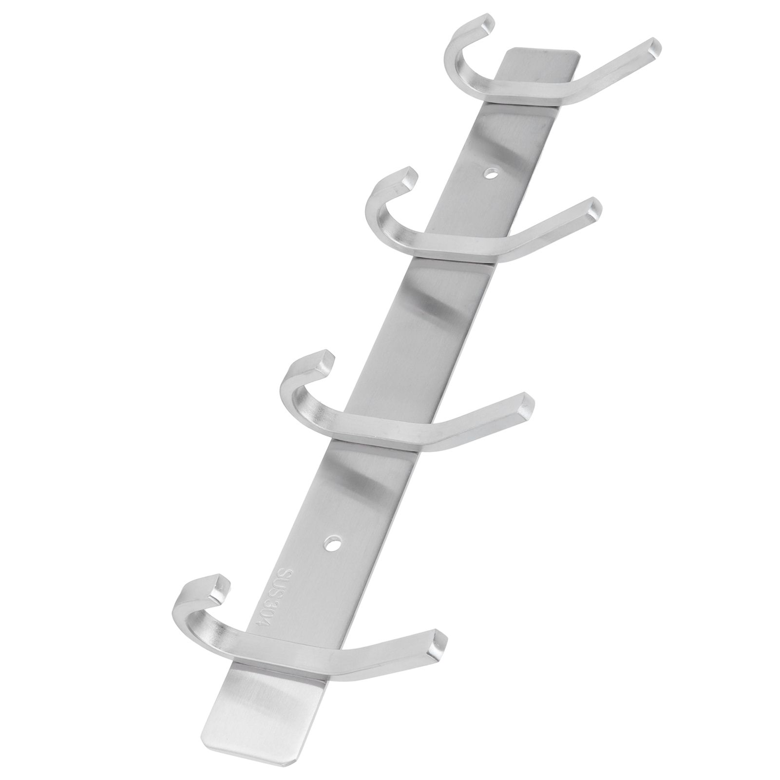 Stainless Steel Hook Wall Mounted Brushed Simple Style 4‑Hook Wall Hanger for view 5