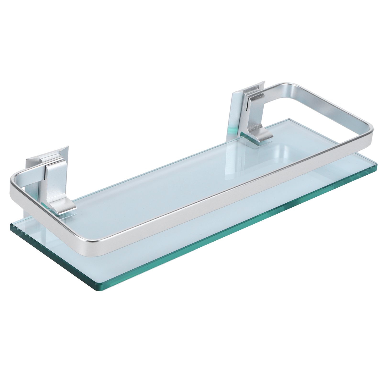 Space Aluminum Shelf Tempered Thickened Glass Bathroom Toilet Glass Storage view 4