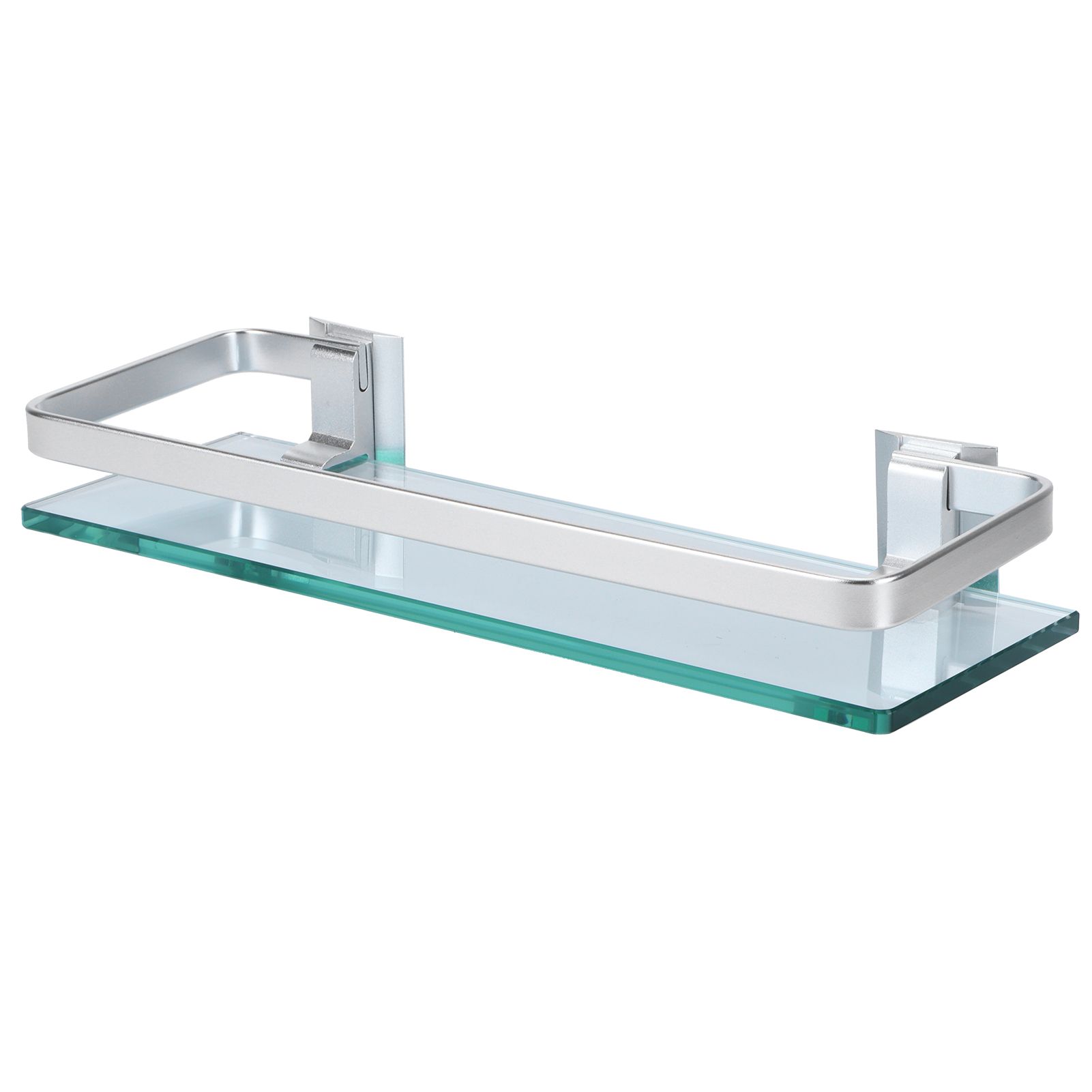 Space Aluminum Shelf Tempered Thickened Glass Bathroom Toilet Glass Storage view 7