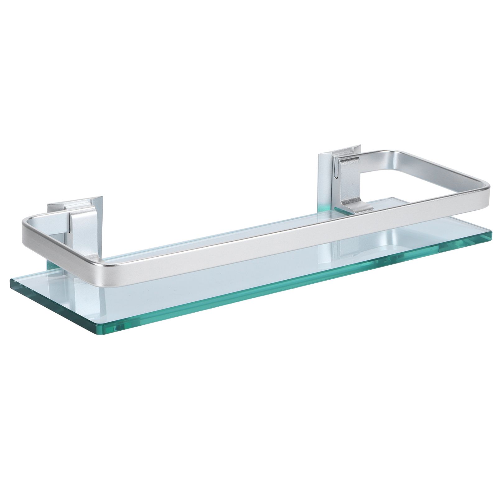 Space Aluminum Shelf Tempered Thickened Glass Bathroom Toilet Glass Storage view 8