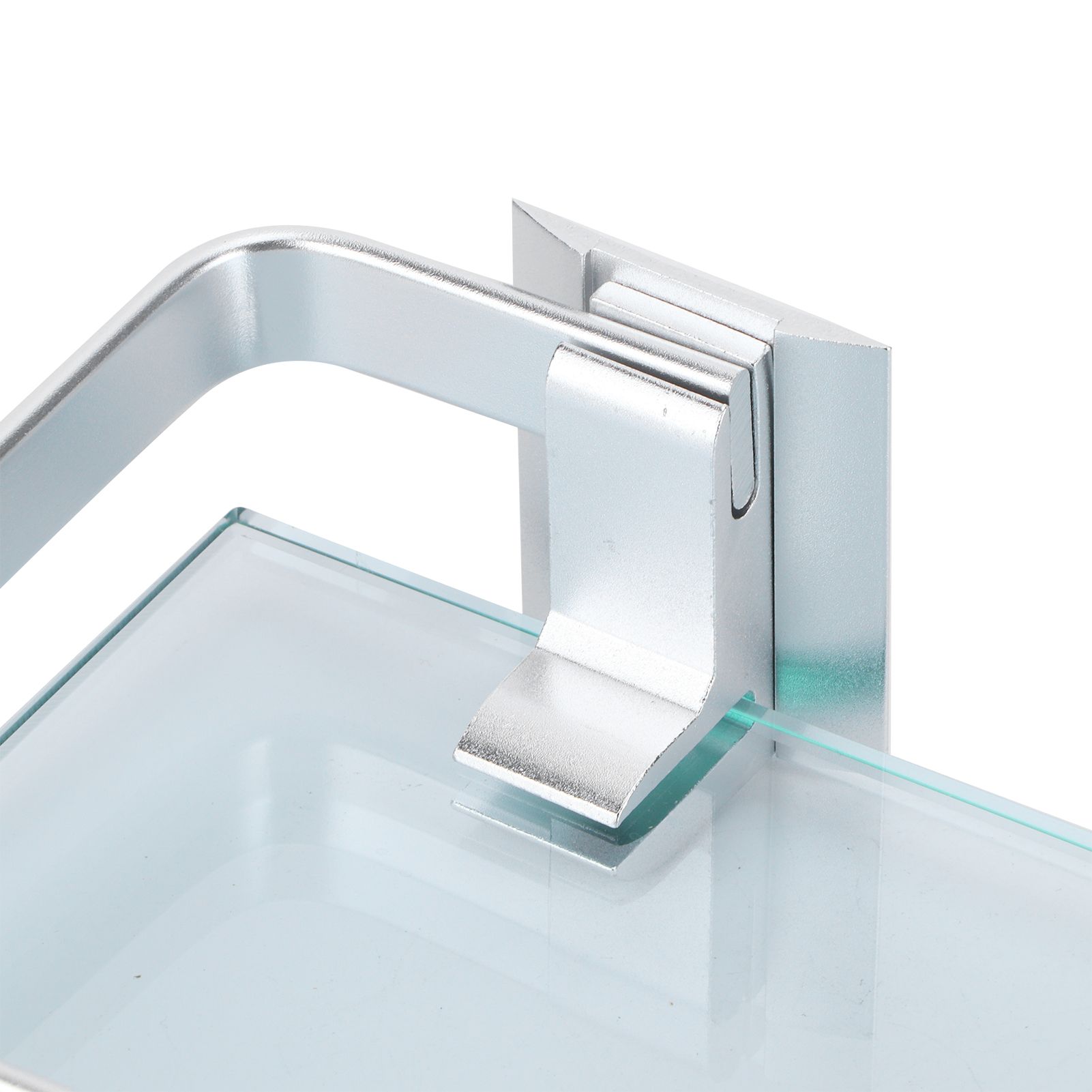 Space Aluminum Shelf Tempered Thickened Glass Bathroom Toilet Glass Storage view 13