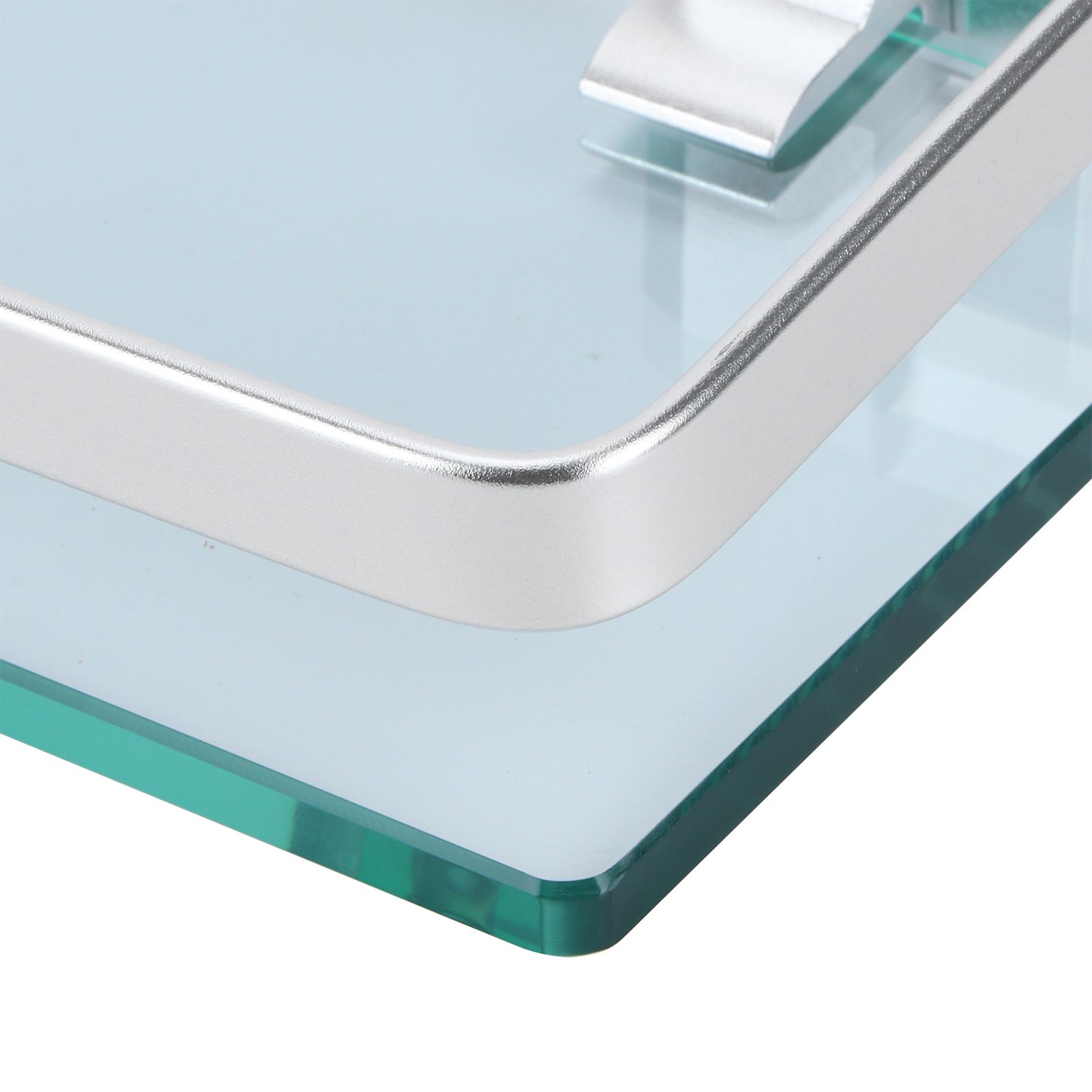 Space Aluminum Shelf Tempered Thickened Glass Bathroom Toilet Glass Storage view 14