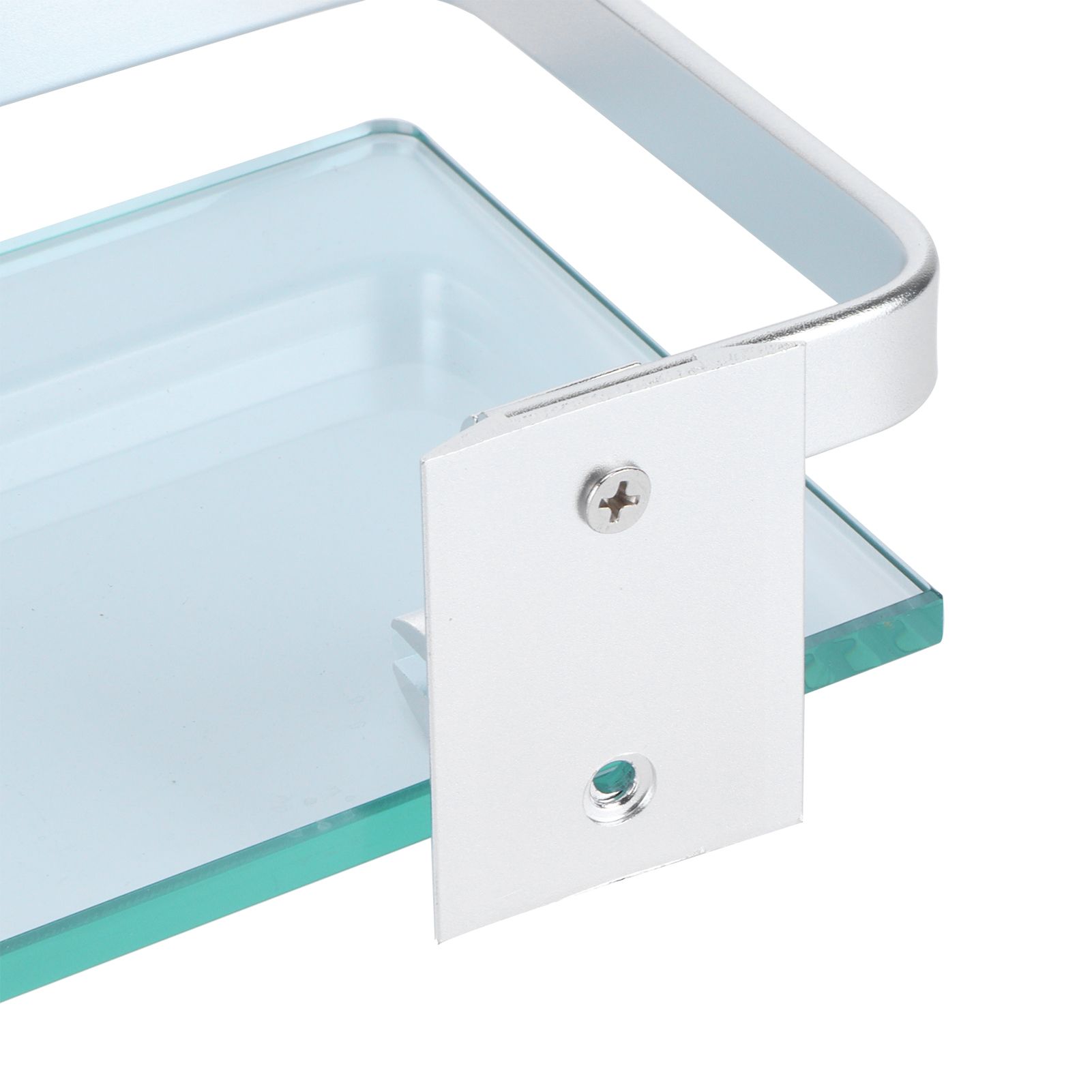 Space Aluminum Shelf Tempered Thickened Glass Bathroom Toilet Glass Storage view 15