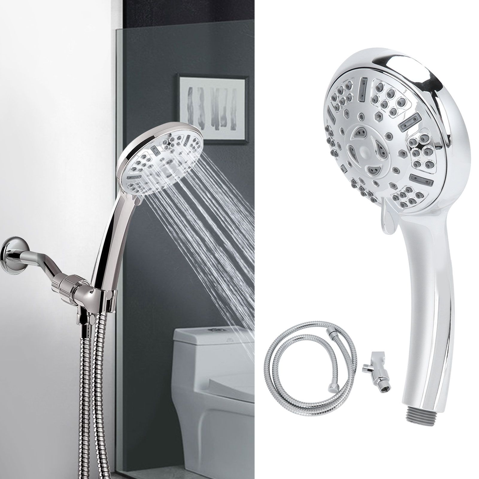 G1/2in High Pressure Showerhead Bath Shower Sprayer with 9 Function Bathroom view 12