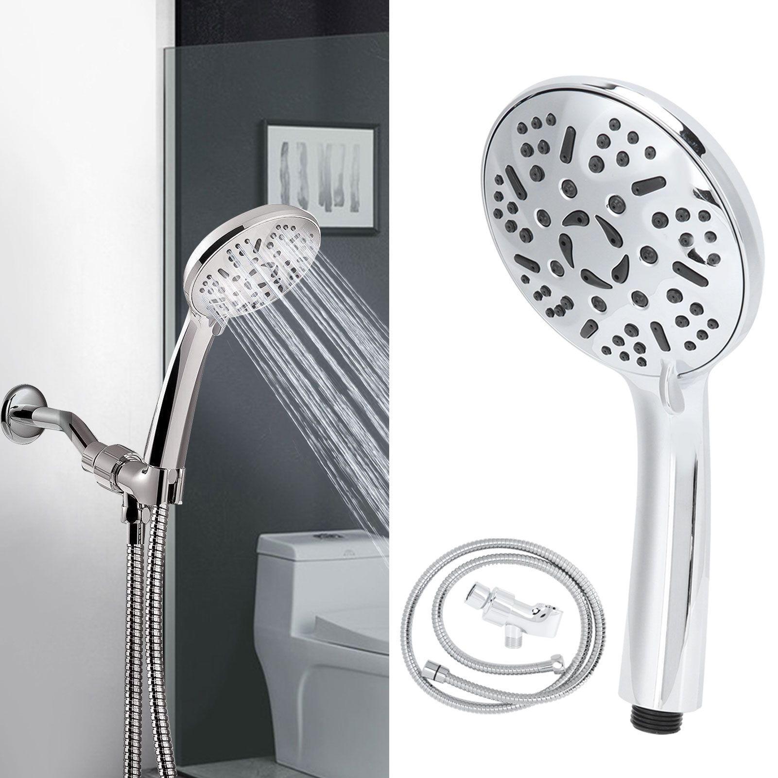 G1/2 Shower Head Pressurized Handheld Shower Sprayer with 9 Spray Modes for view 12