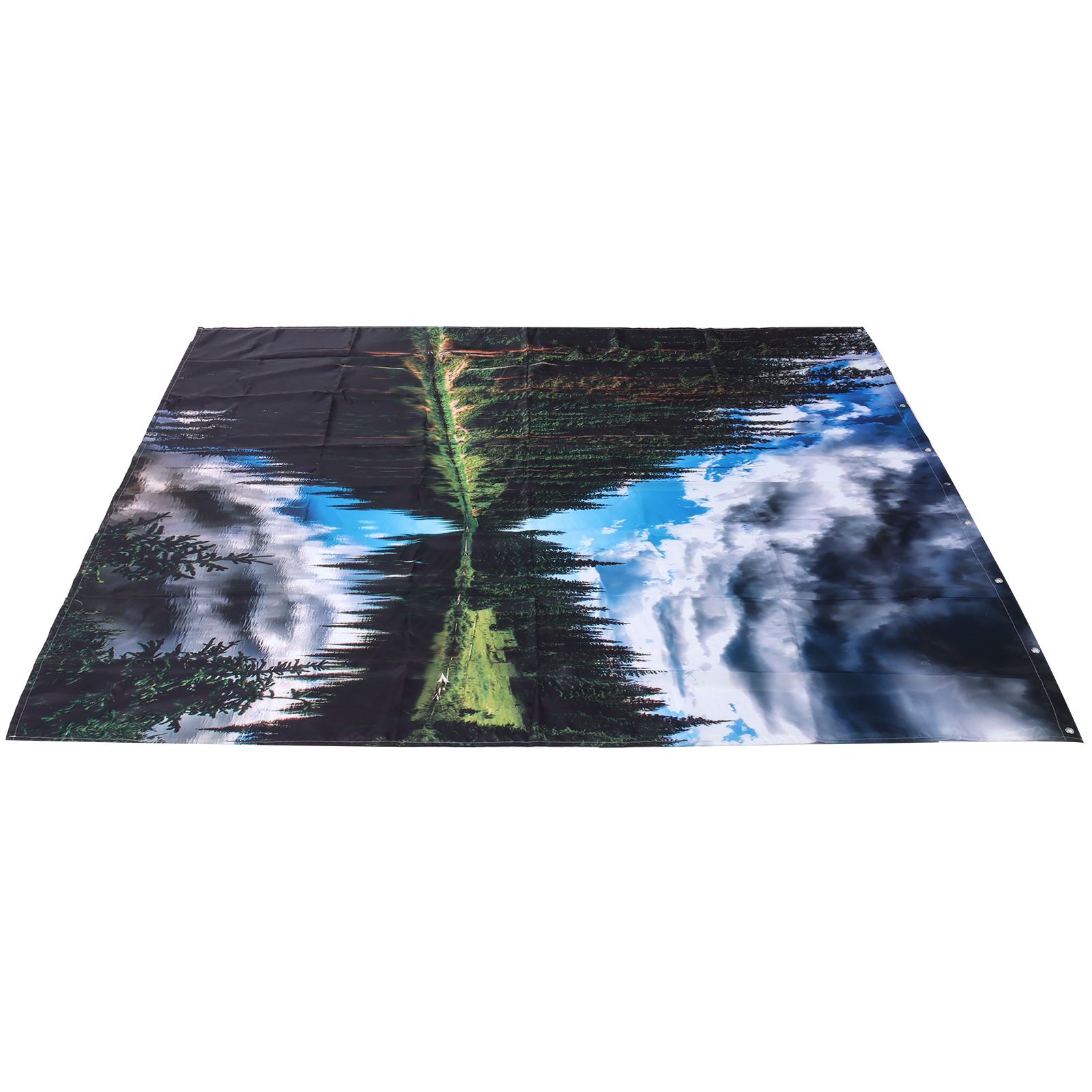 Shower Curtain Landscape Pattern Bath Curtain Set with Rings Home Bathroom view 7