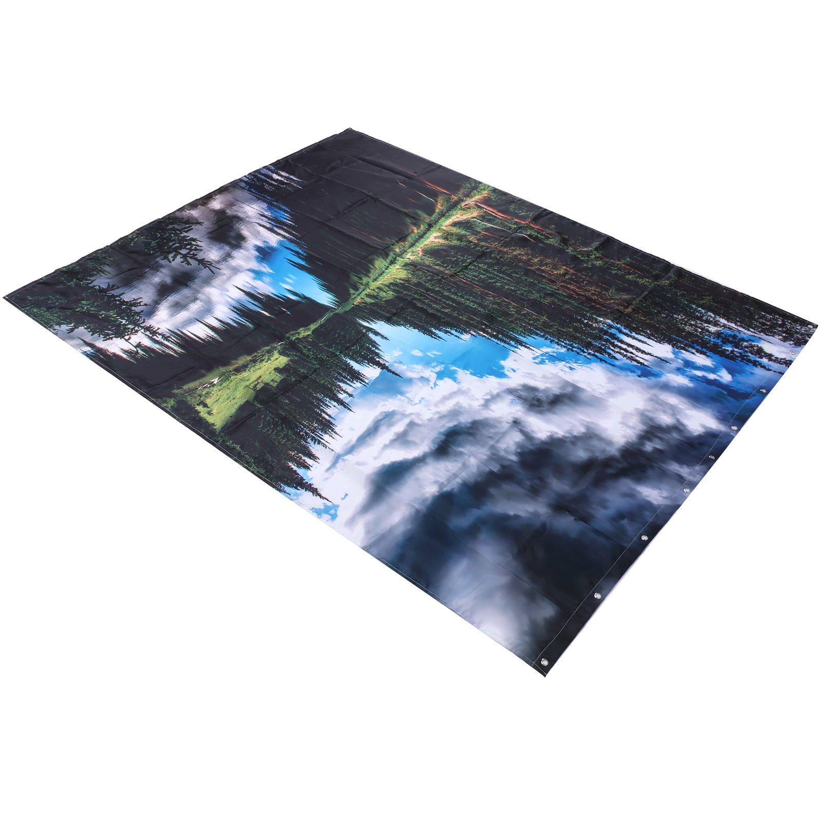Shower Curtain Landscape Pattern Bath Curtain Set with Rings Home Bathroom view 8