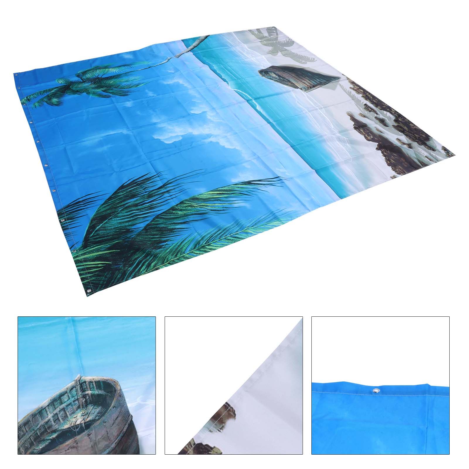 Shower Curtain Set with Hanging Rings No‑Punching Bath Curtain Bathroom view 10