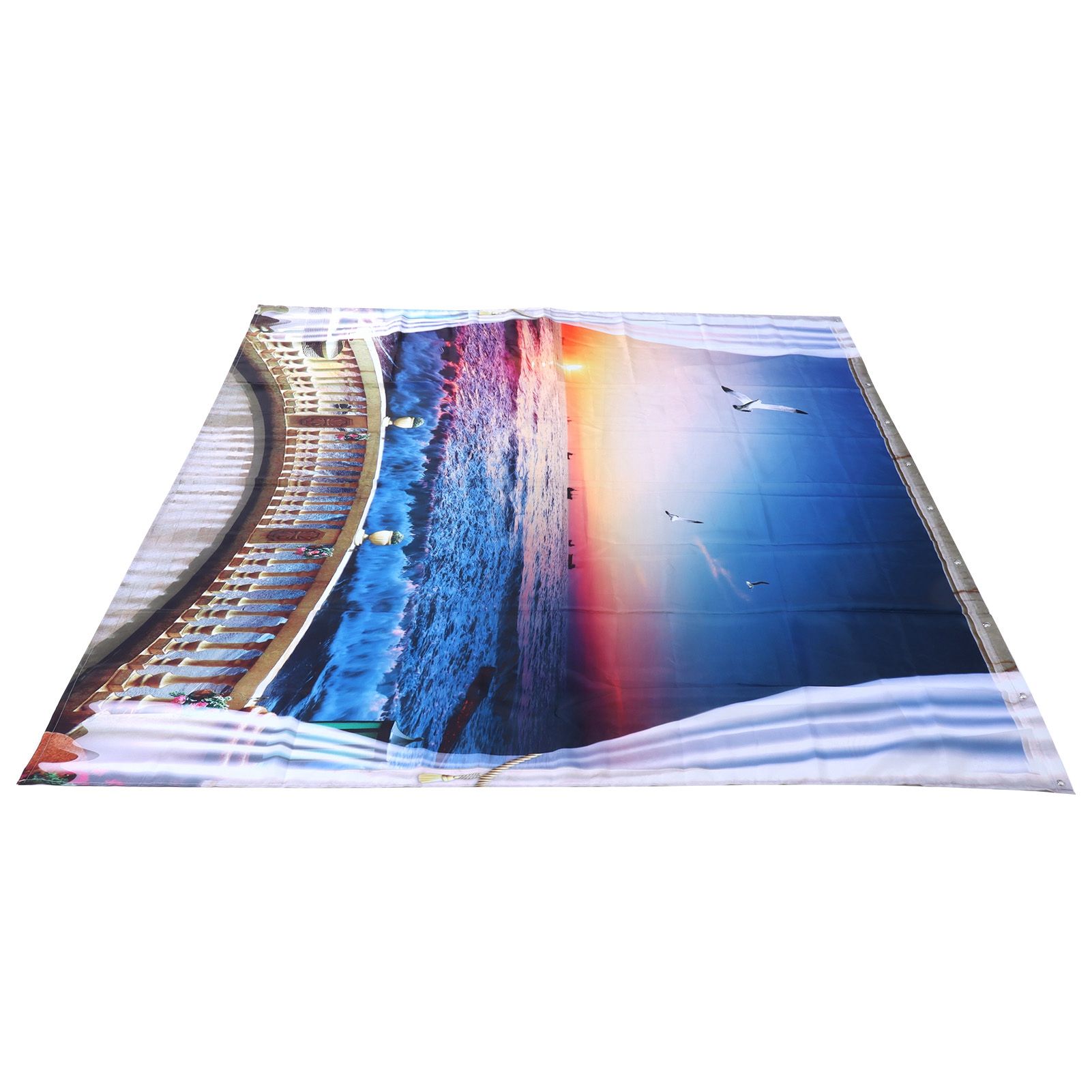Waterproof Shower Bath Curtain Free Punch with Hooks for Home Bathroom view 6