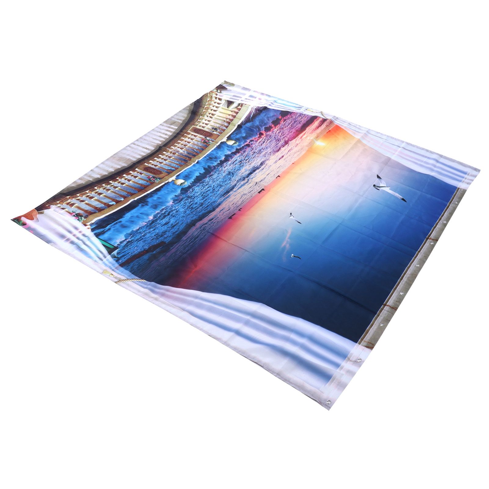 Waterproof Shower Bath Curtain Free Punch with Hooks for Home Bathroom view 7