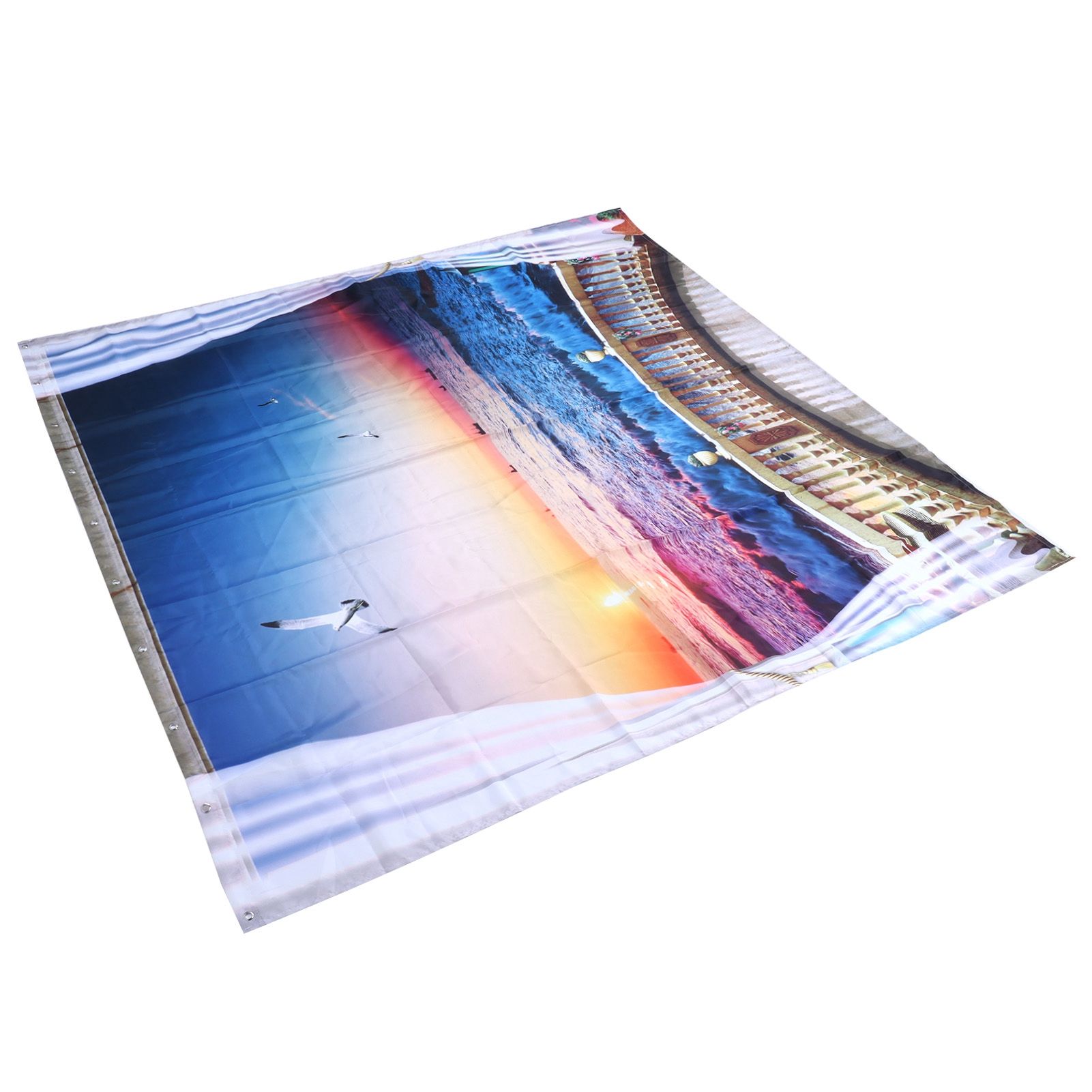 Waterproof Shower Bath Curtain Free Punch with Hooks for Home Bathroom view 8