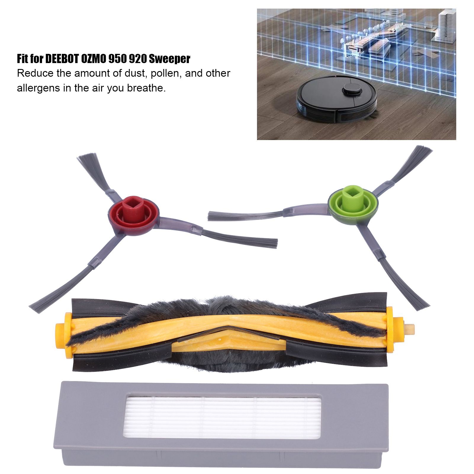 Main Side Brush Filter Washable Rag Disposable Rag Kit Fit for DEEBOT OZMO 950 view 15