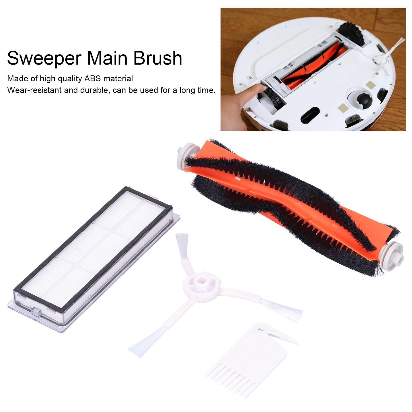 Main Brush Side Brush Filter Screen Cleaning Brush Mop Replacement Kit Fit for view 14
