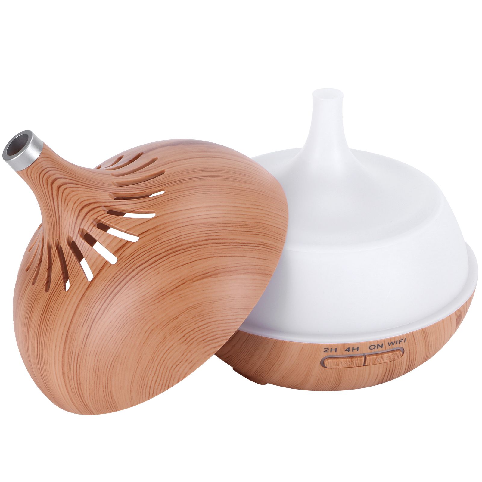 400ml Aroma Diffuser WIFI Control Wood Grain Aromatherapy Humidifier Colorful view 5