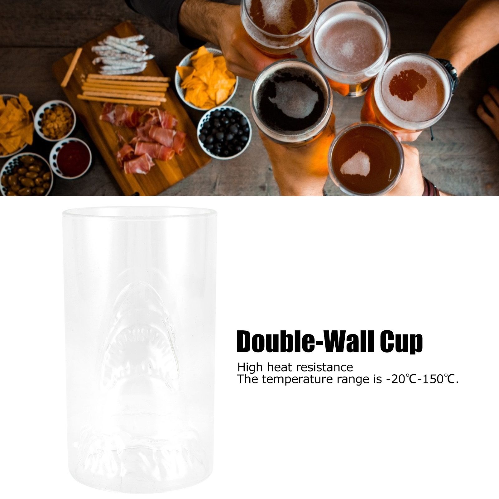 350ml DoubleWall Cup High Borosilicate Glass HeatResistant Cup Beer Mug Glass view 13