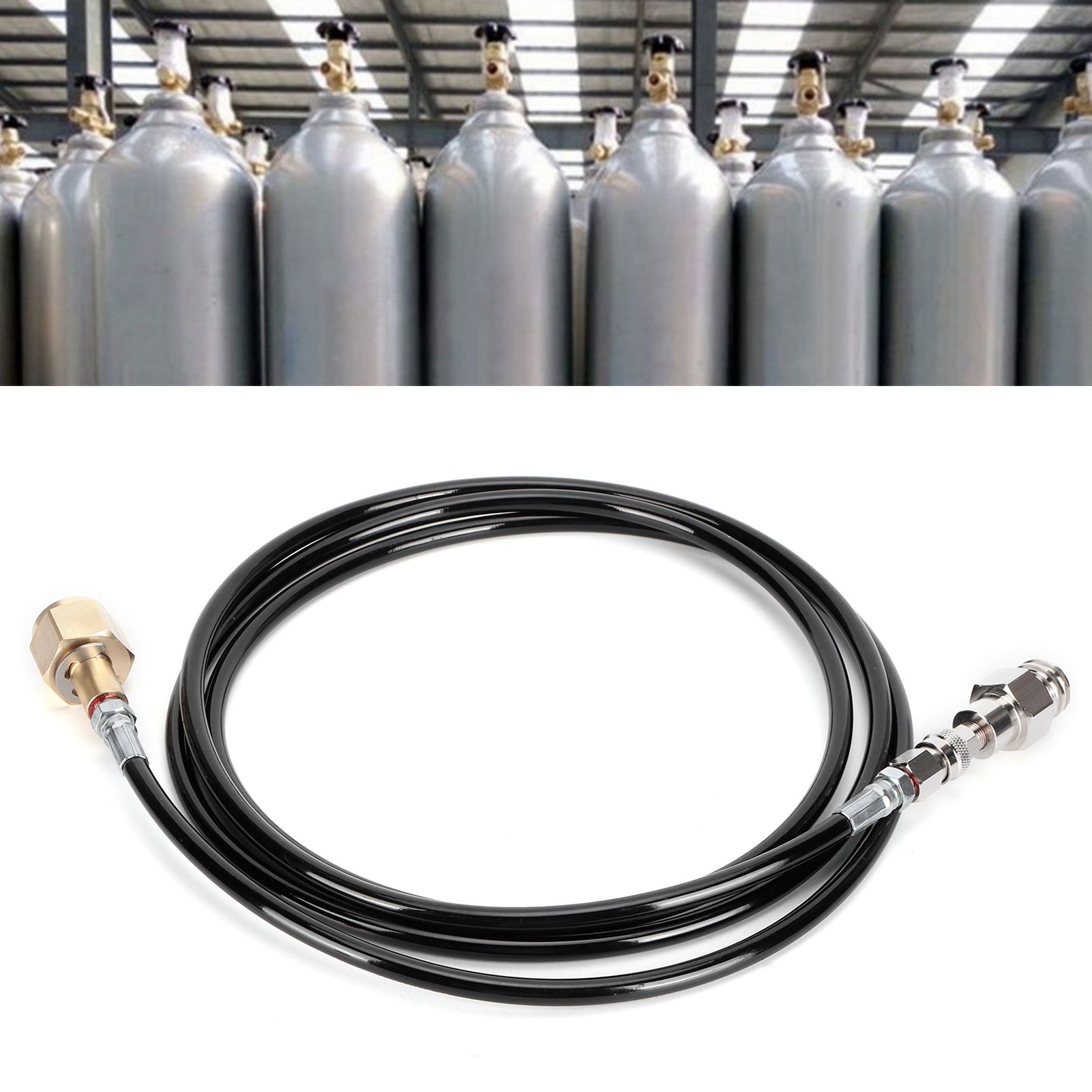 100in CGA320 CO2 Cylinder Refilling Soda Adapter Hose Kit Soda Accessories Black view 9