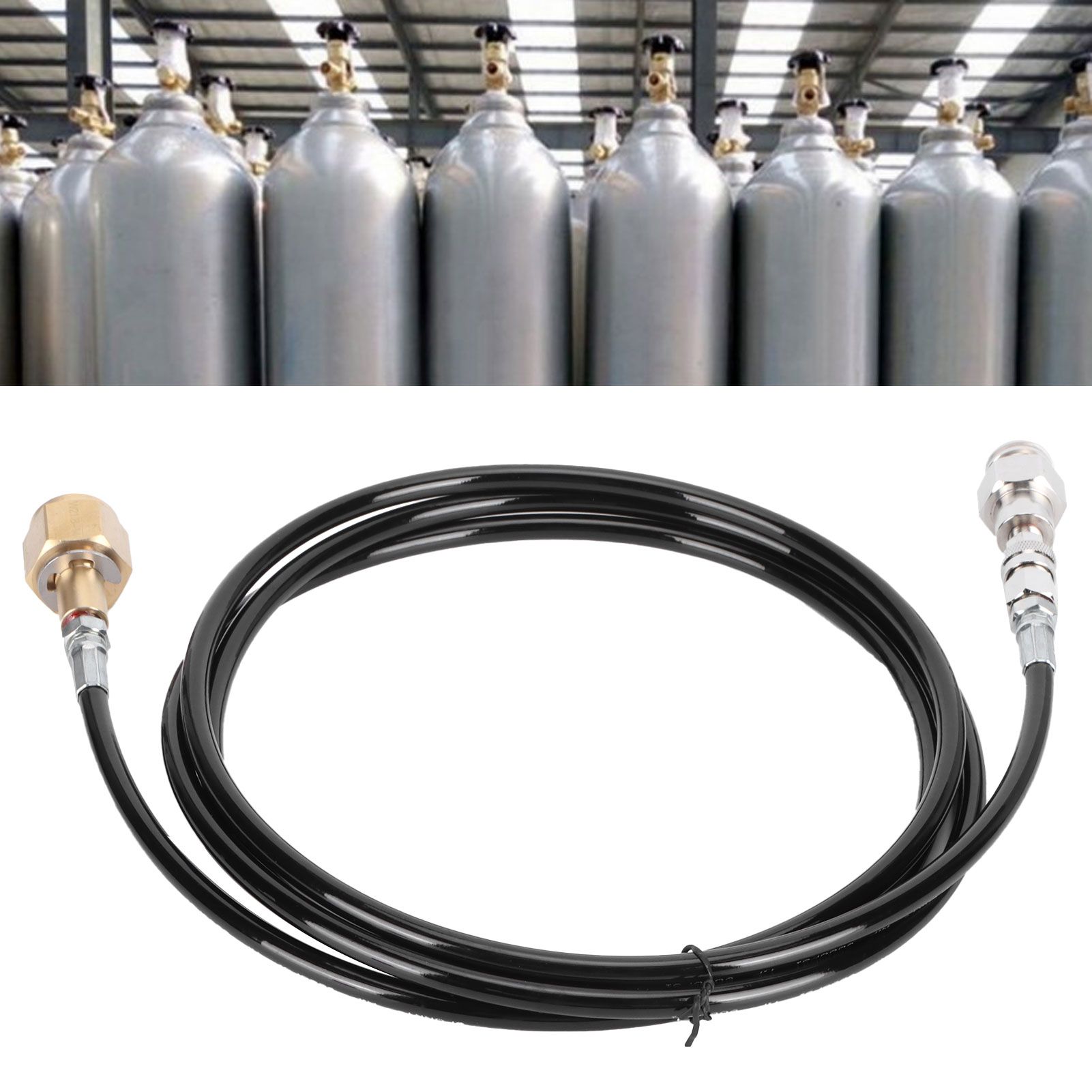 W21.8-14 Soda Hose Adapter Kit CO2 Cylinder Refilling Tube Accessories 100in Black view 10