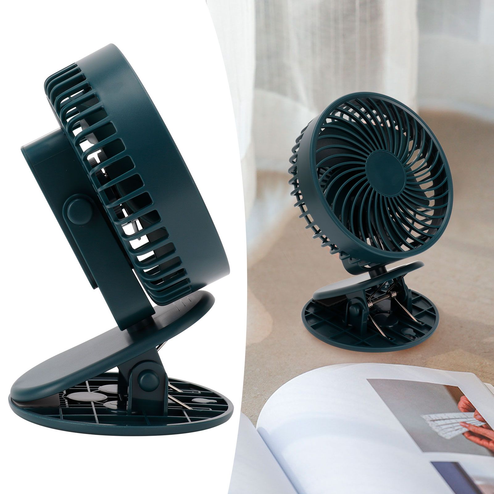 Portable Desk Fan 3 Speed Wind Mini Desktop Fan with Clip for Home Office and view 10