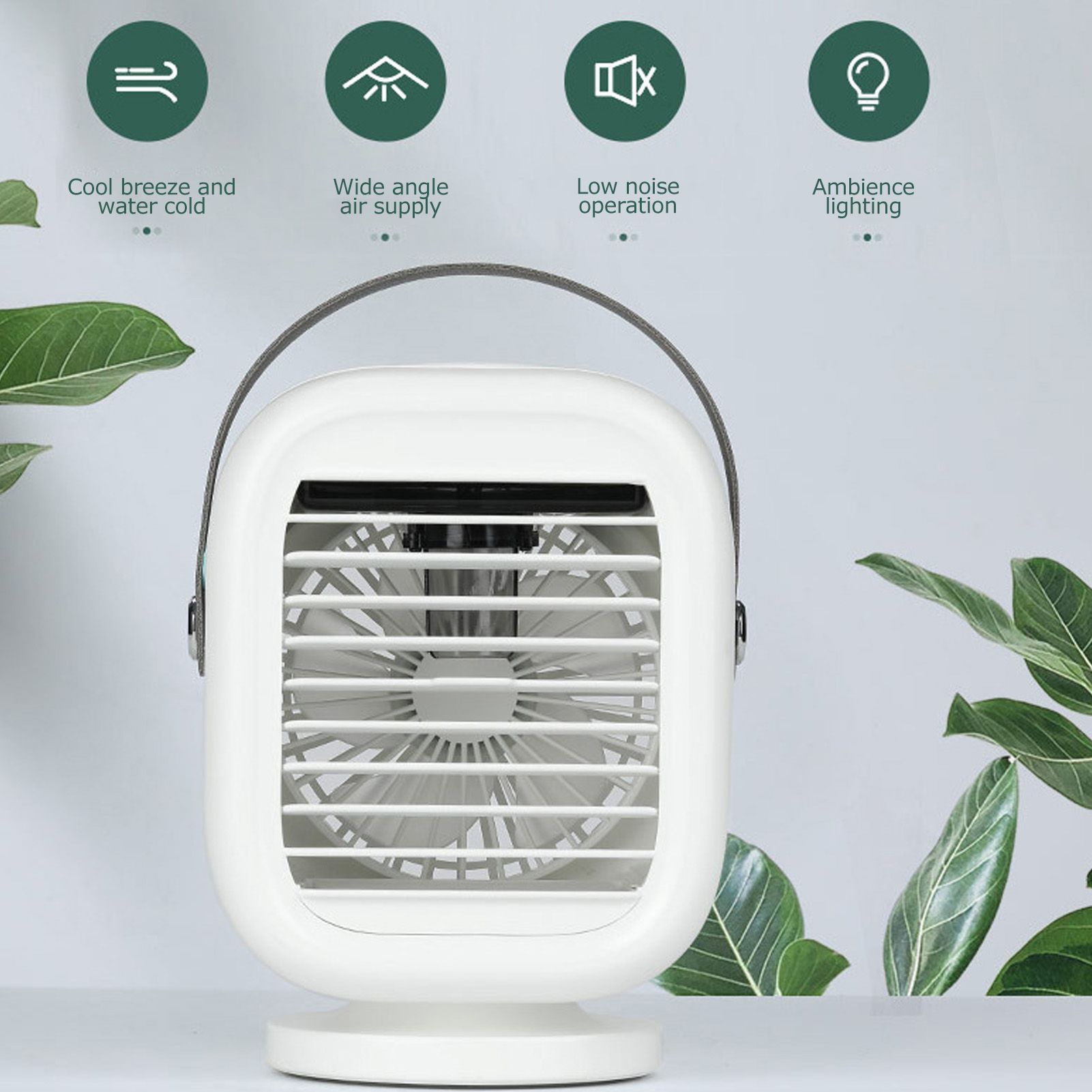 190ml Humidification Air Cooler USB Charging 120° Shaking Head Cooling Fan for view 12