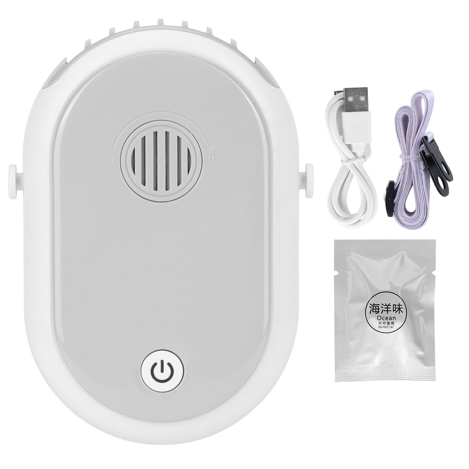Electric Desktop Fan with 3 Speeds Portable Neck Hanging Aromatherapy Fan USB — image 1