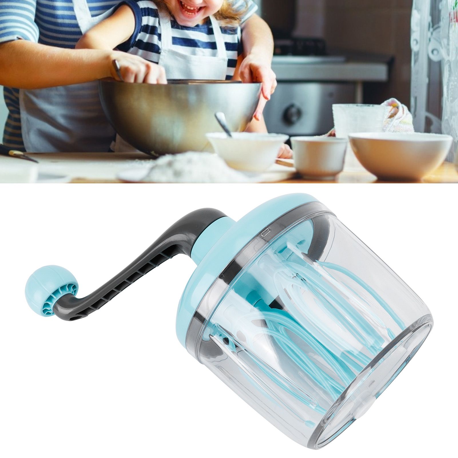 Cream Mixer Whisk Semi Automatic Manual Egg Milk Foam Frother Home Kitchen view 11