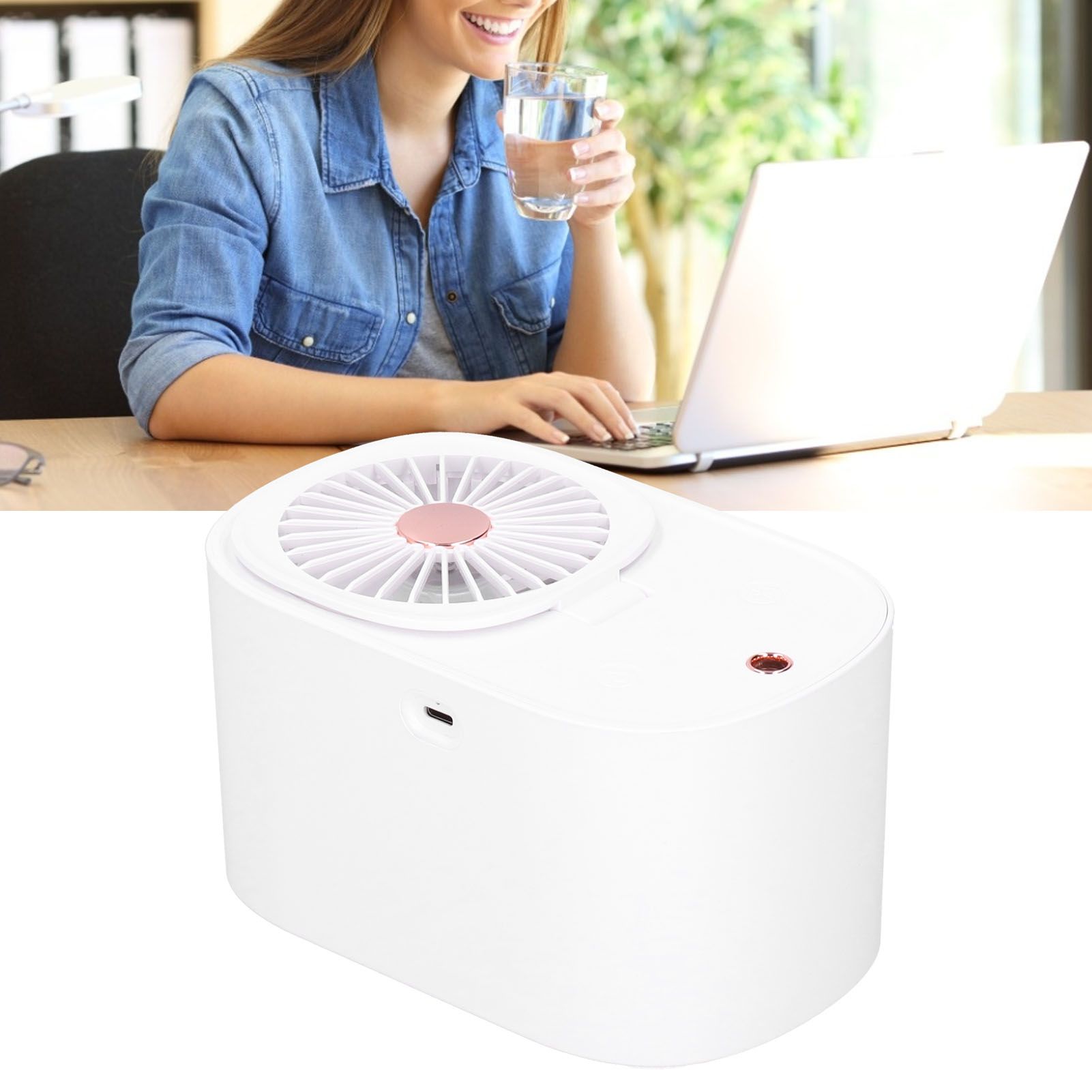 90 Degree Folding Electric Fan 2 in1 Portable Humidifying Electric Fan for view 11
