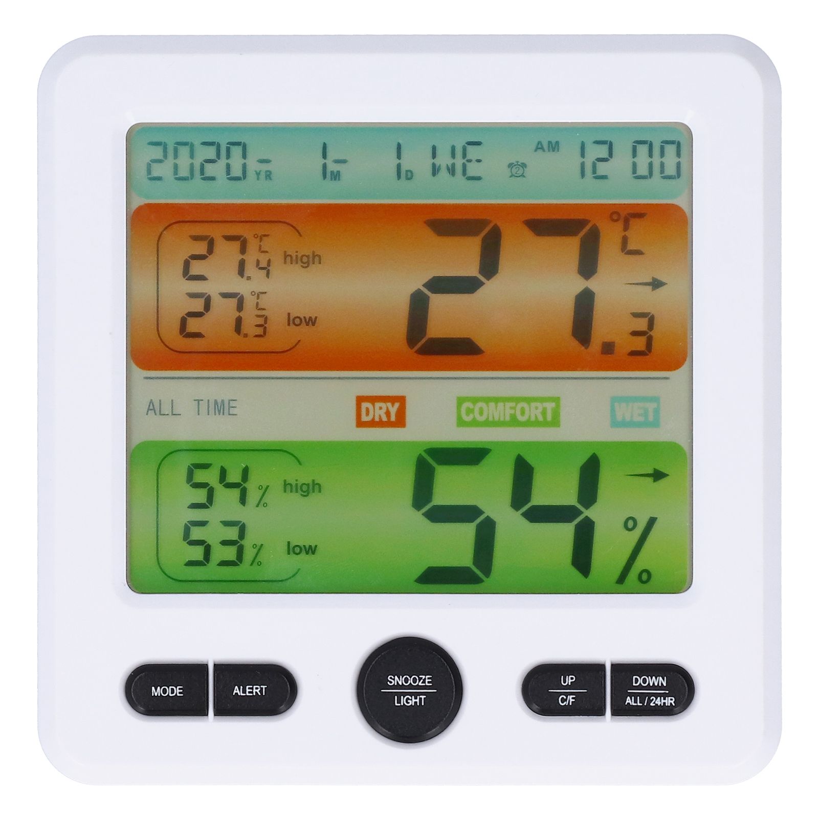 LCD Electronic Alarm Clock Temperature Humidity Monitoring Alarm for Indoor view 2