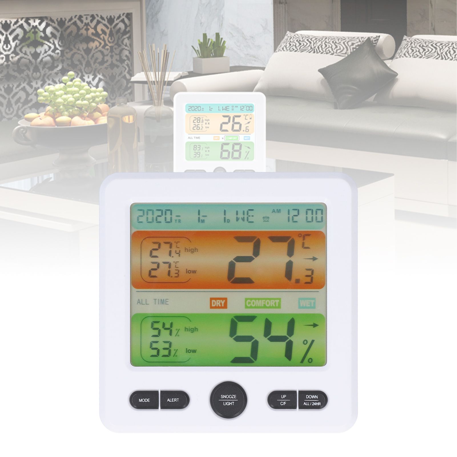 LCD Electronic Alarm Clock Temperature Humidity Monitoring Alarm for Indoor view 11