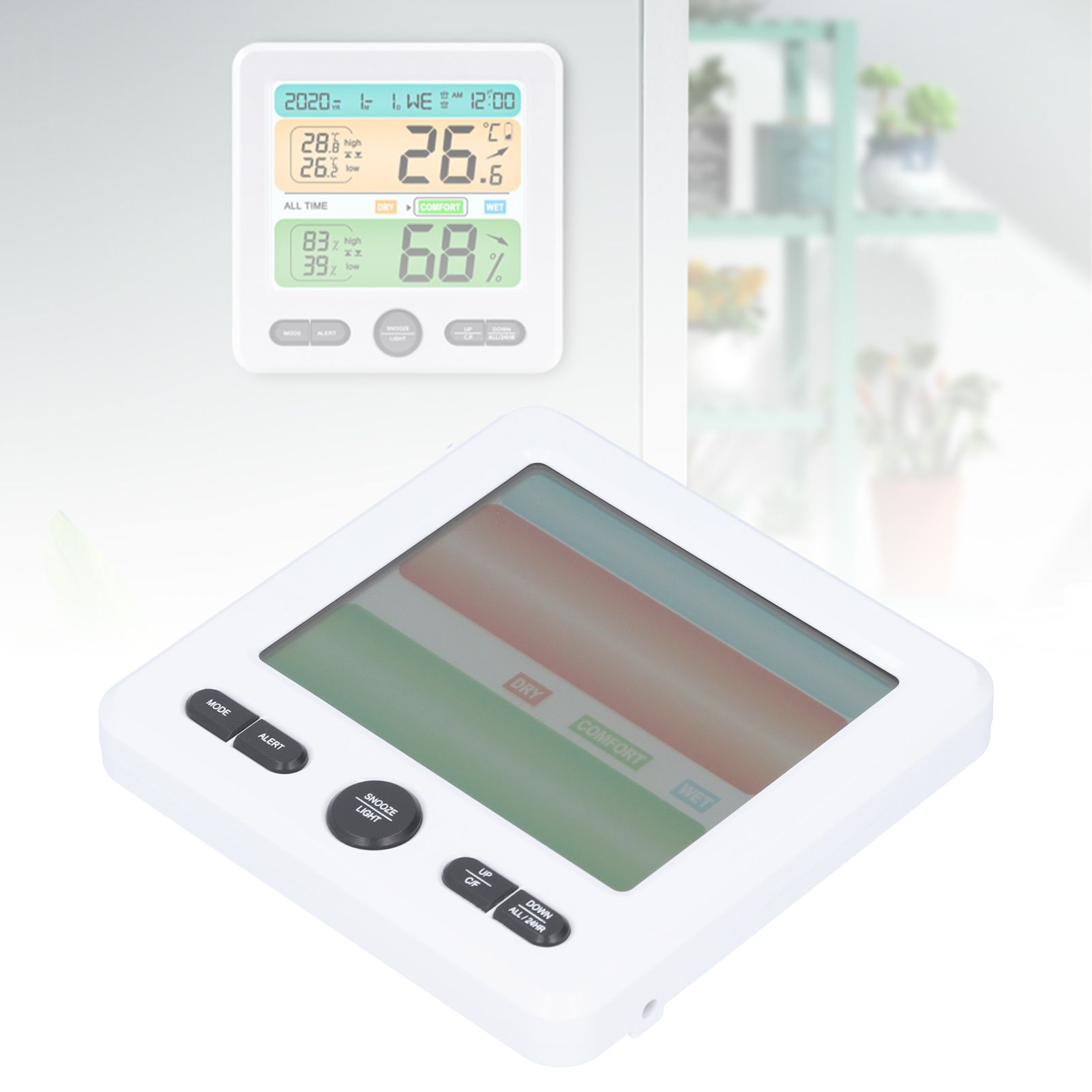 LCD Electronic Alarm Clock Temperature Humidity Monitoring Alarm for Indoor view 12